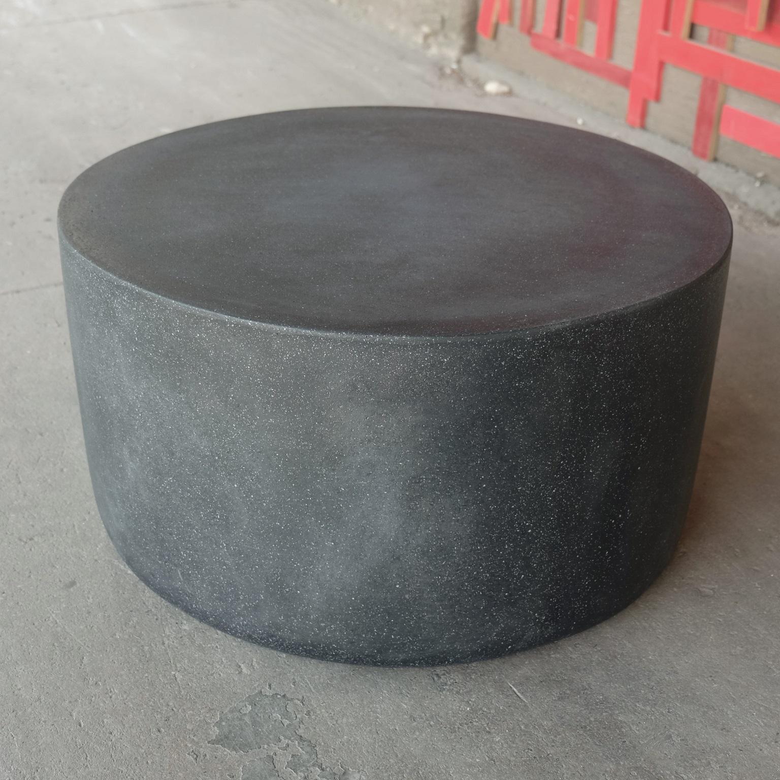 Minimalist Cast Resin 'Millstone' Low Table, Coal Stone Finish by Zachary A. Design For Sale
