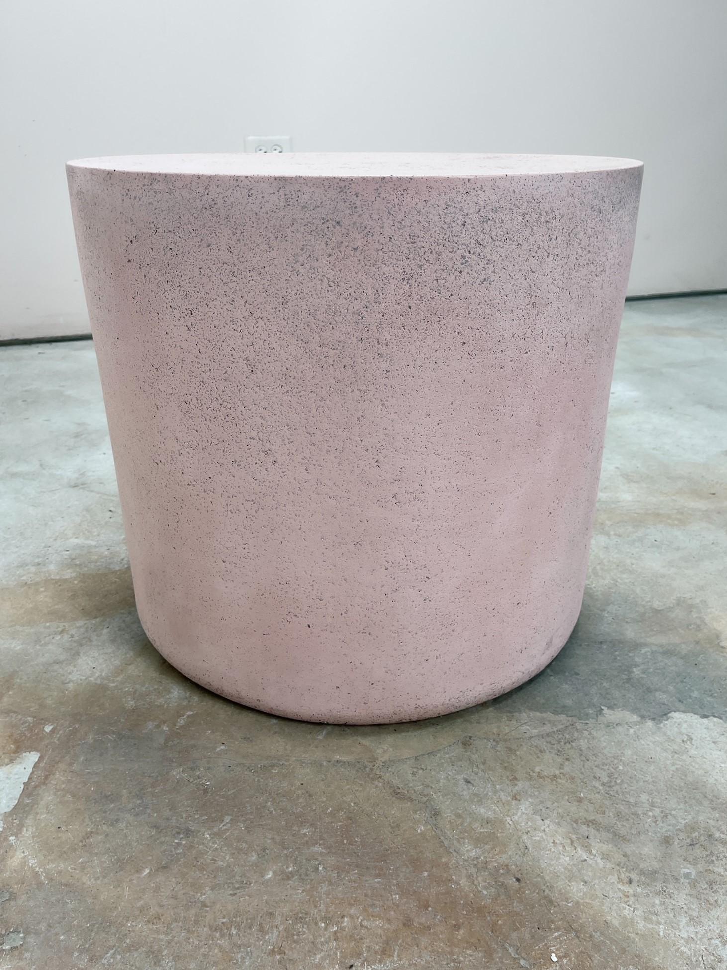 Minimalist Cast Resin 'Millstone' Low Table, Snap Dragon Pink Finish by Zachary A. Design For Sale