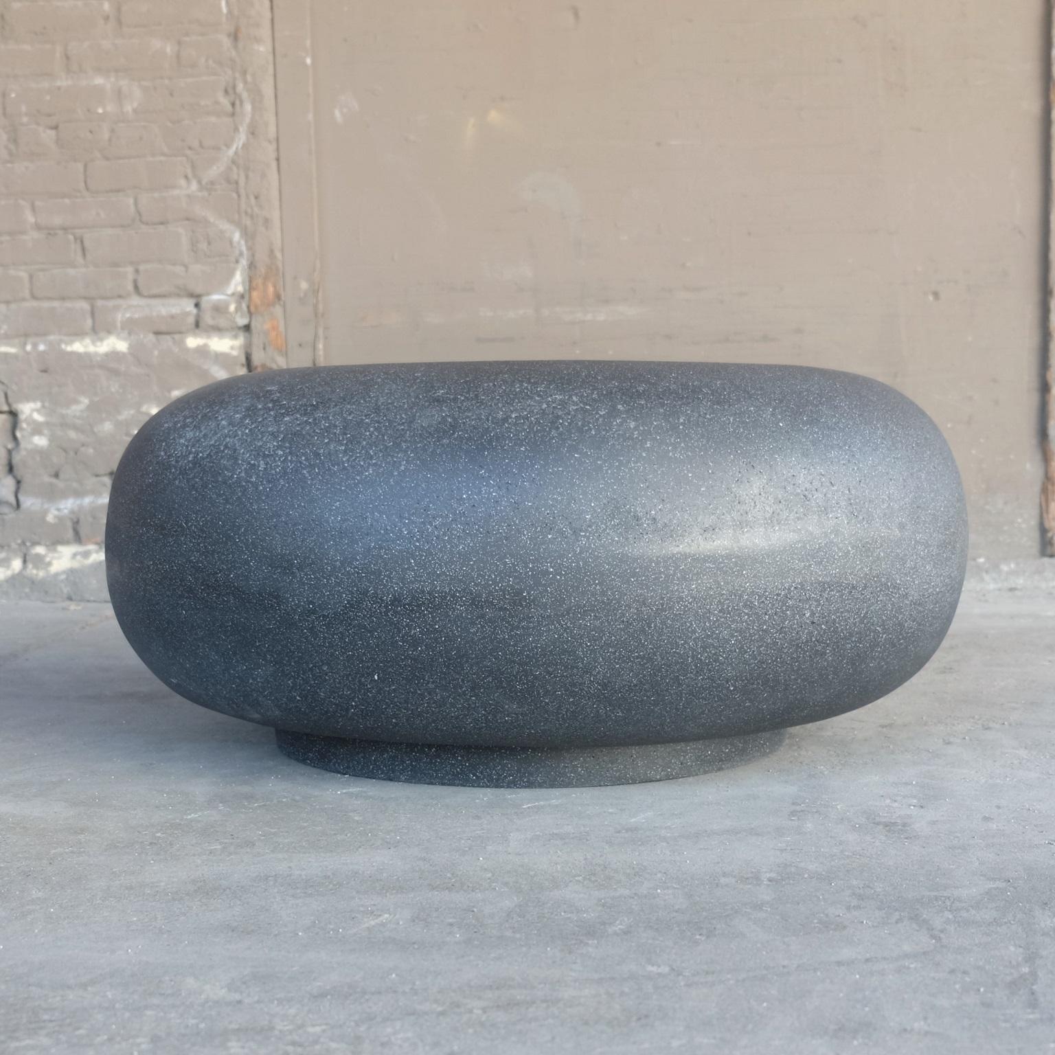 Minimalist Cast Resin 'Pebble' Low Table, Coal Stone Finish by Zachary A. Design For Sale