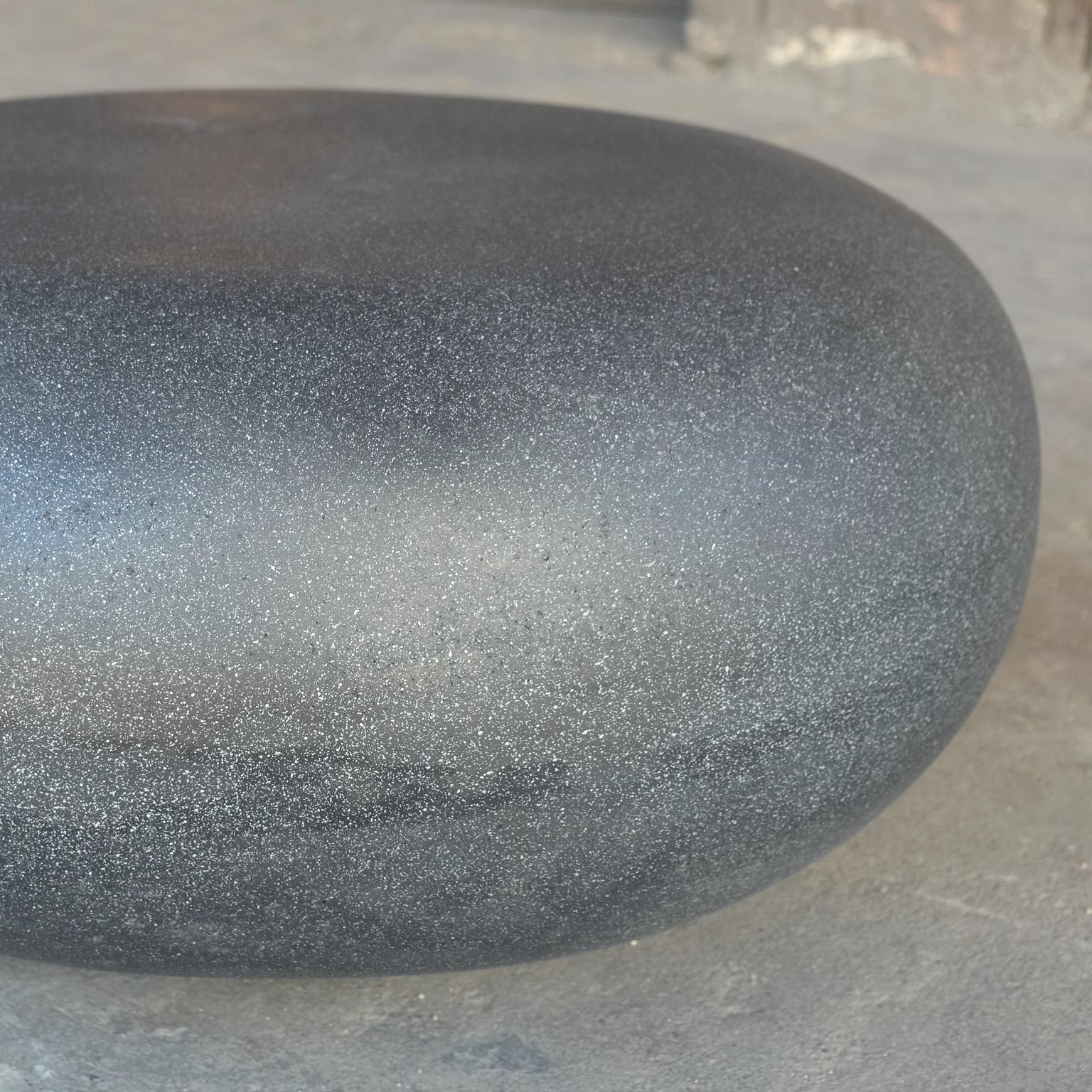 Cast Resin 'Pebble' Low Table, Coal Stone Finish by Zachary A. Design In New Condition For Sale In Chicago, IL