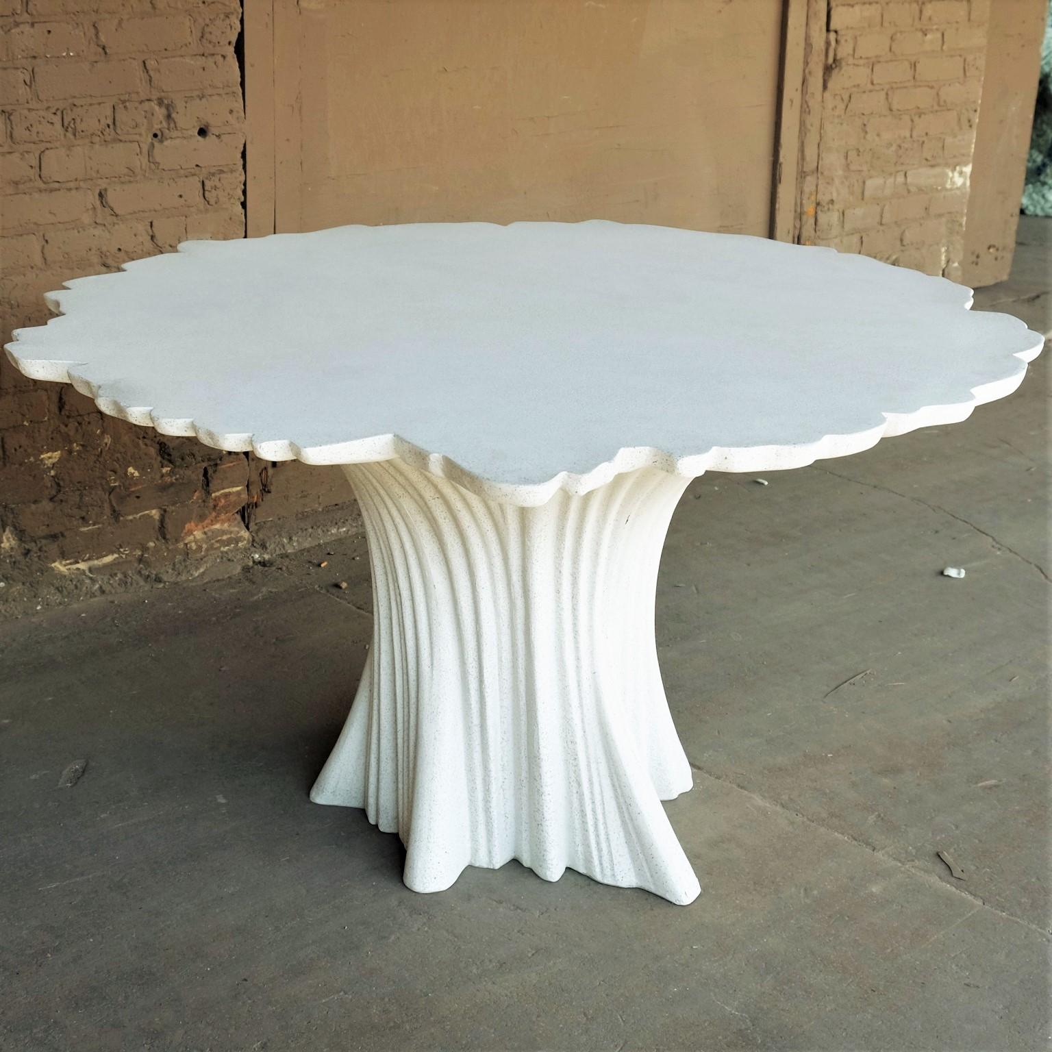 Minimalist Cast Resin 'Perennial Cypress' Dining Table, White Stone by Zachary A. Design For Sale