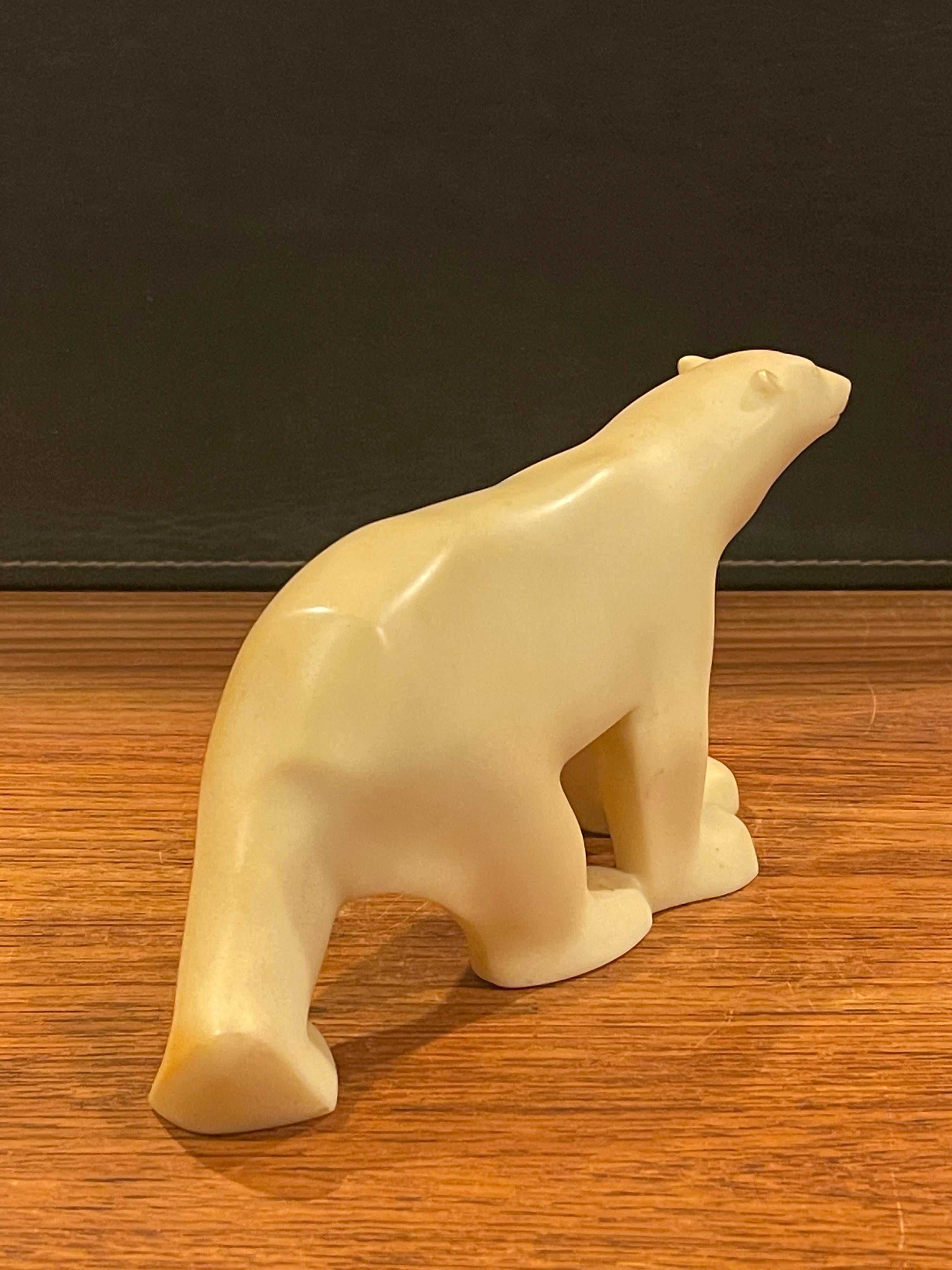 Cast Resin Polar Bear Sculpture by Francois Pompon for the Moma Collection For Sale 1