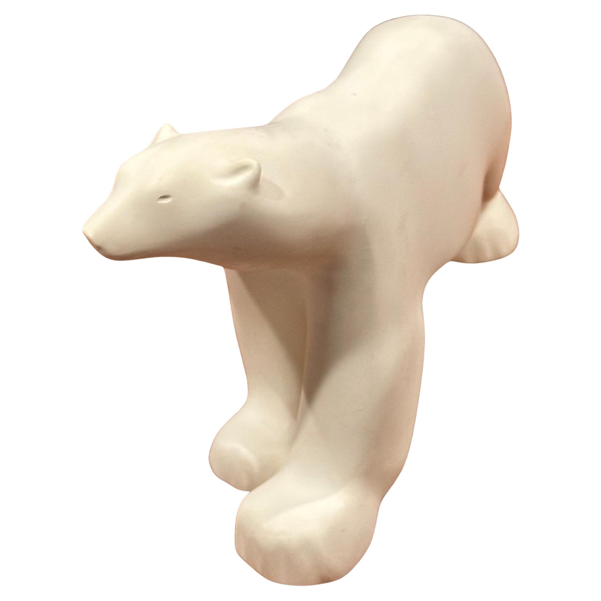 Mid-Century Modern Cast Resin Polar Bear Sculpture by Francois Pompon for the MOMA Collection For Sale