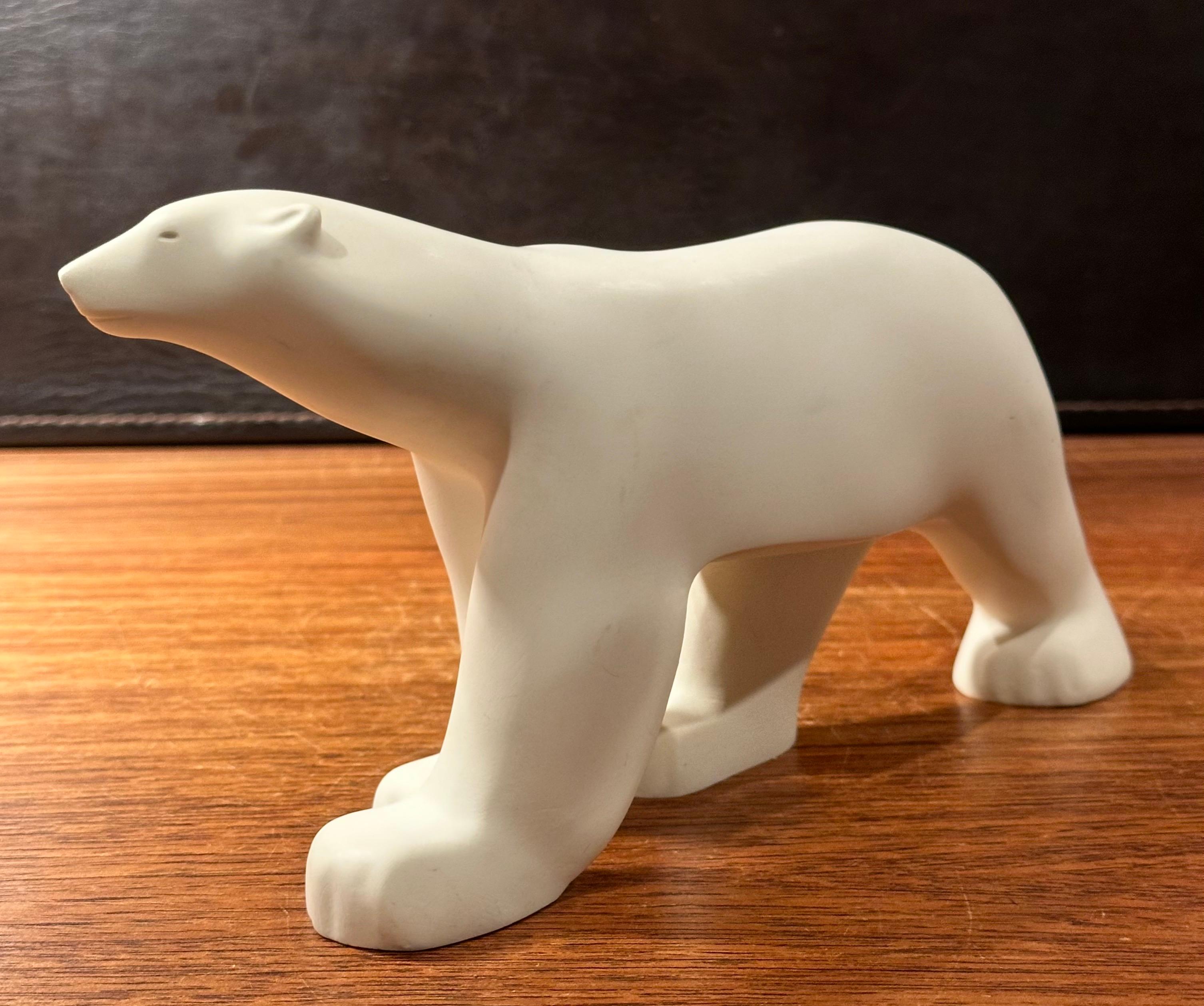 Cast Resin Polar Bear Sculpture by Francois Pompon for the MOMA Collection In Good Condition For Sale In San Diego, CA