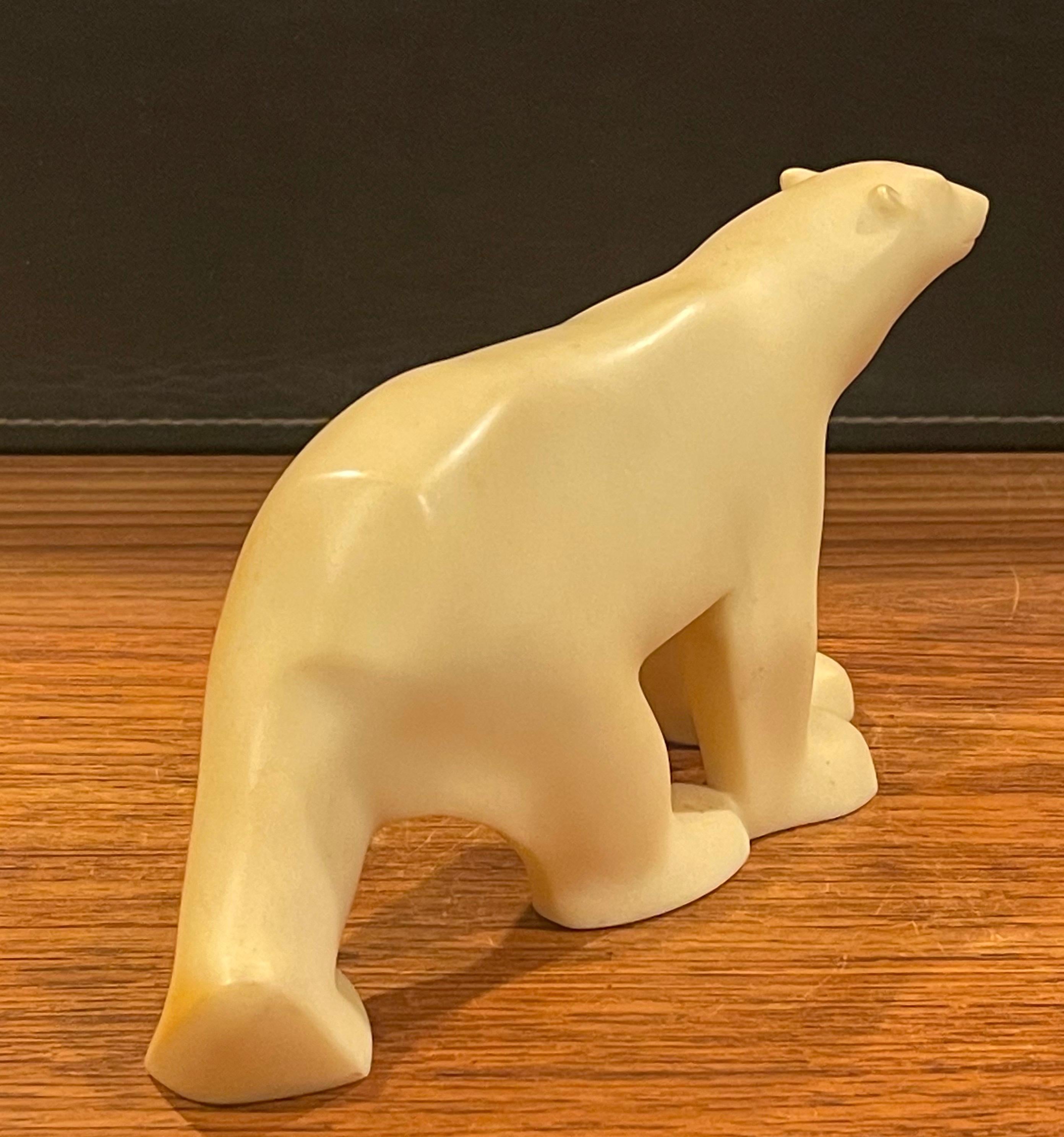 Mid-Century Modern Cast Resin Polar Bear Sculpture by Francois Pompon for the Moma Collection For Sale