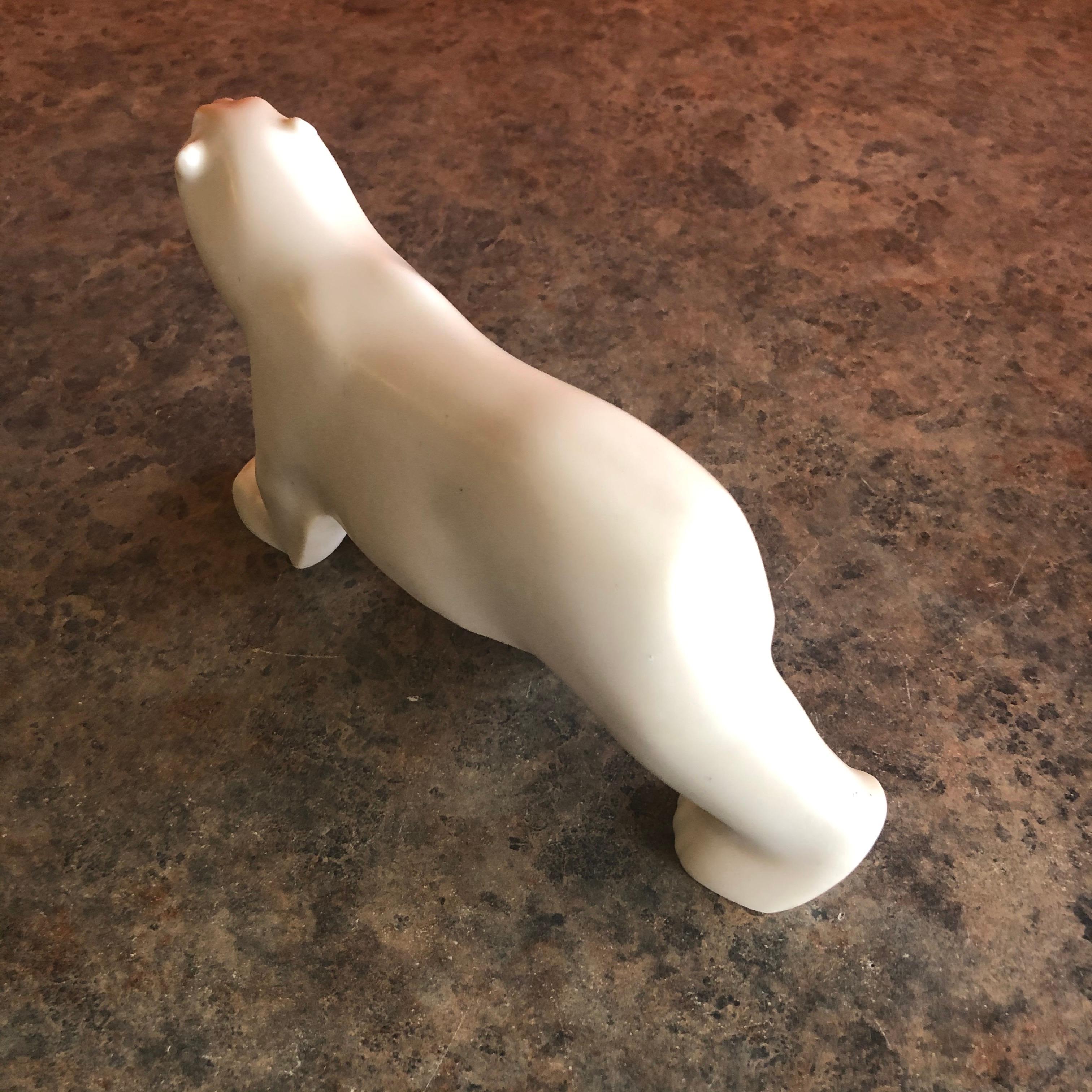 Cast Resin Polar Bear Sculpture by Francois Pompon for the MOMA Collection In Good Condition In San Diego, CA