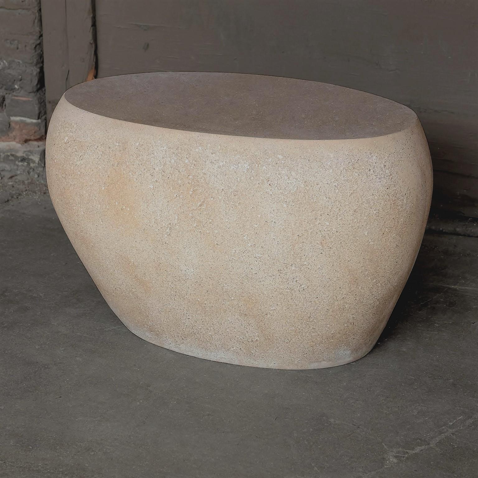 Smoothed over a millennia, the River Rock’s organic silhouette creates a soft flow of stone across its hand-cast surface, providing visual and tactile delicacy.

Dimensions: Width 26 in. (66 cm), depth 14 in. (36 cm), height 18 in. (46 cm). Weight