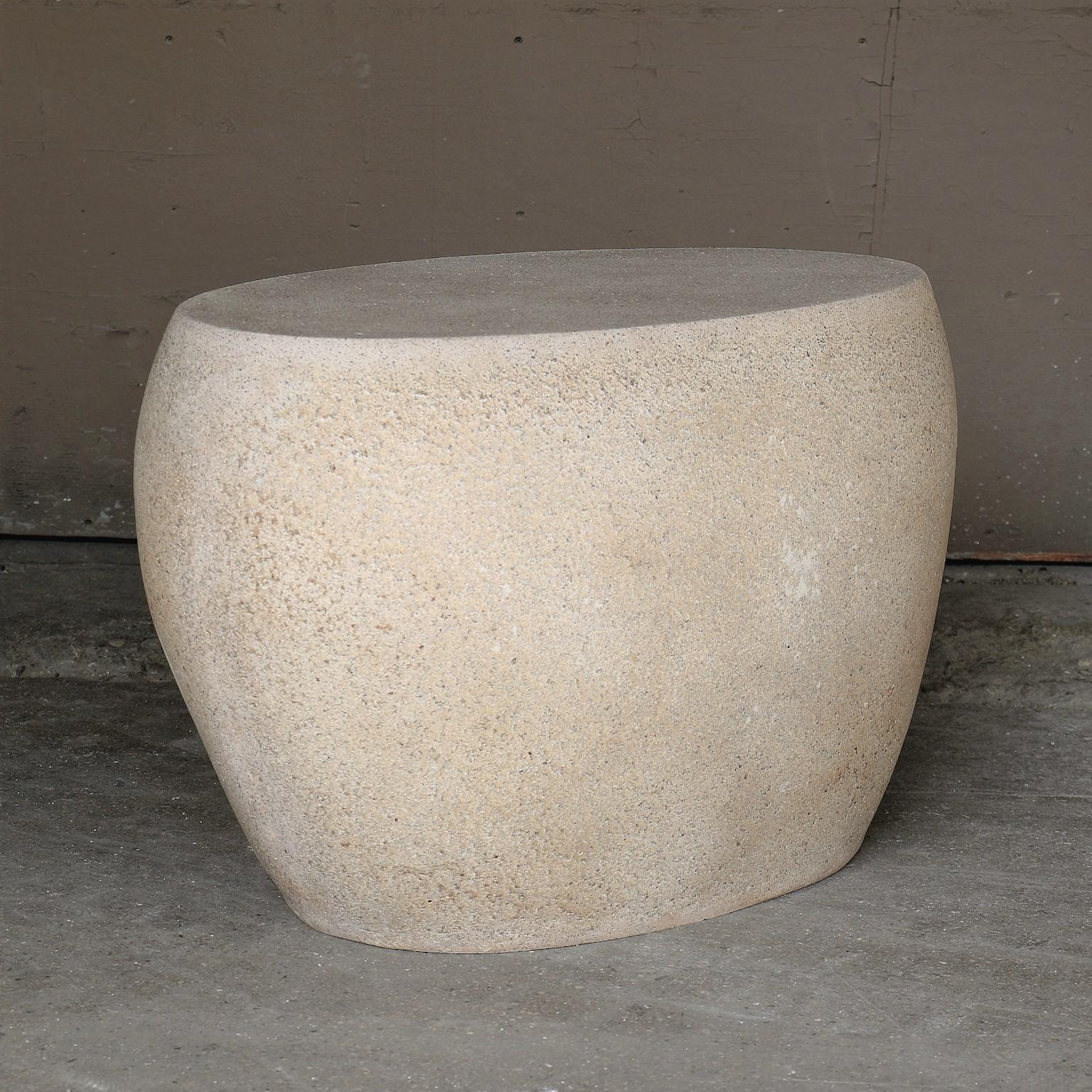 Minimalist Cast Resin 'River Rock' Side Table, Aged Stone Finish by Zachary A. Design For Sale