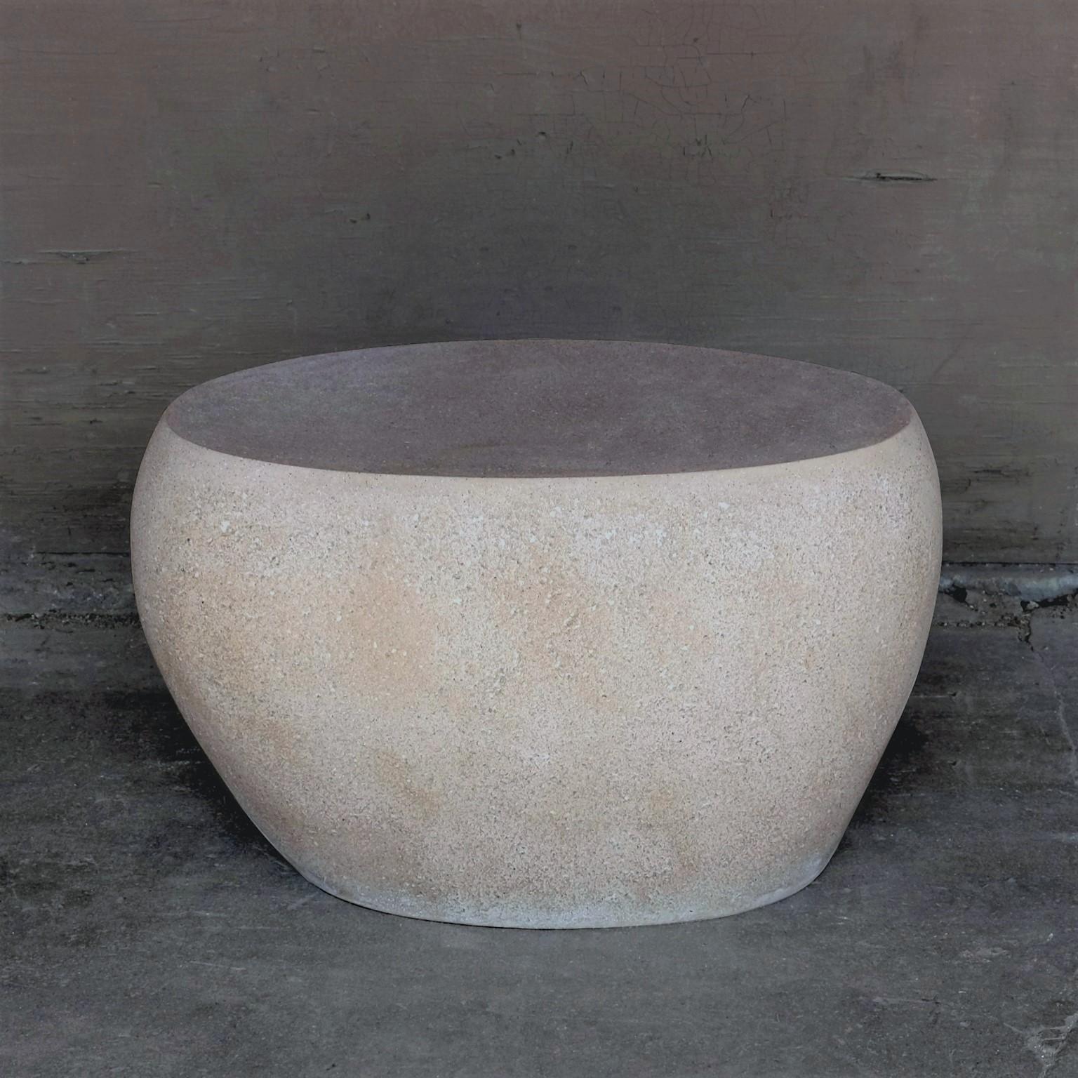 Minimalist Cast Resin 'River Rock' Side Table, Aged Stone Finish by Zachary A. Design For Sale