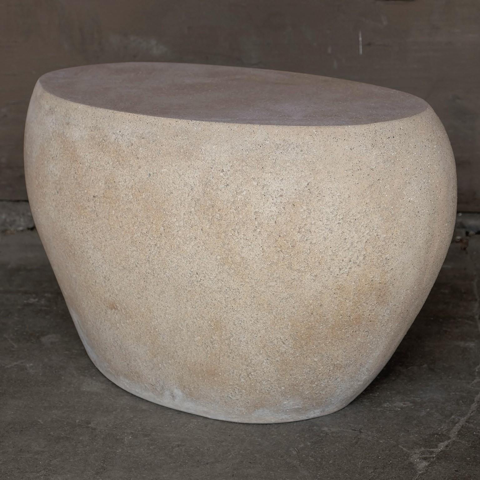 American Cast Resin 'River Rock' Side Table, Aged Stone Finish by Zachary A. Design For Sale