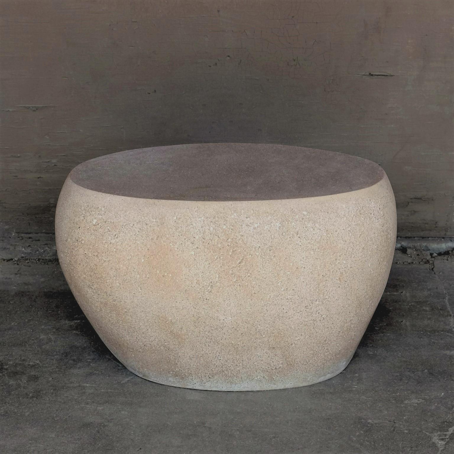 Cast Resin 'River Rock' Side Table, Aged Stone Finish by Zachary A. Design In New Condition For Sale In Chicago, IL