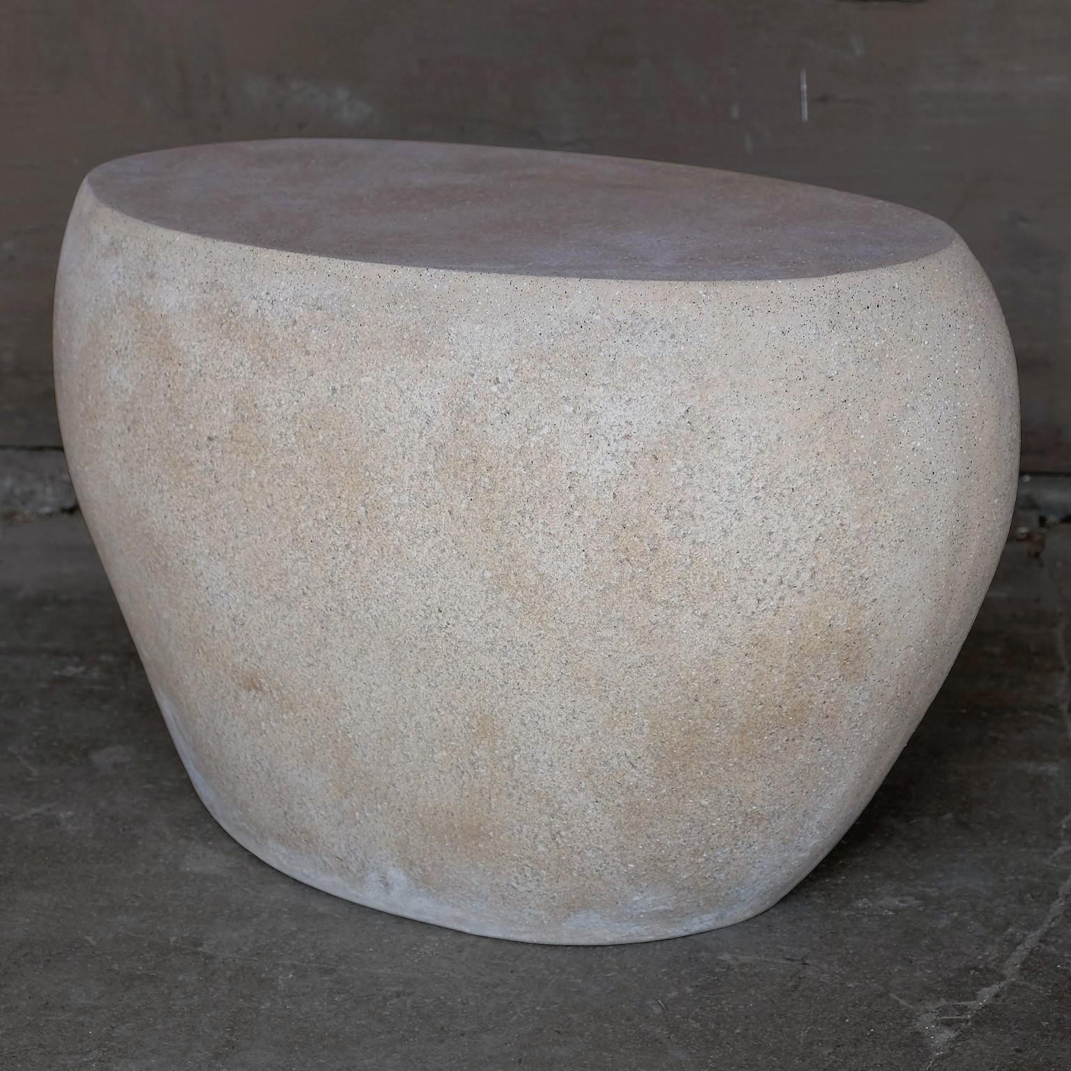 Cast Resin 'River Rock' Side Table, Aged Stone Finish by Zachary A. Design In New Condition For Sale In Chicago, IL