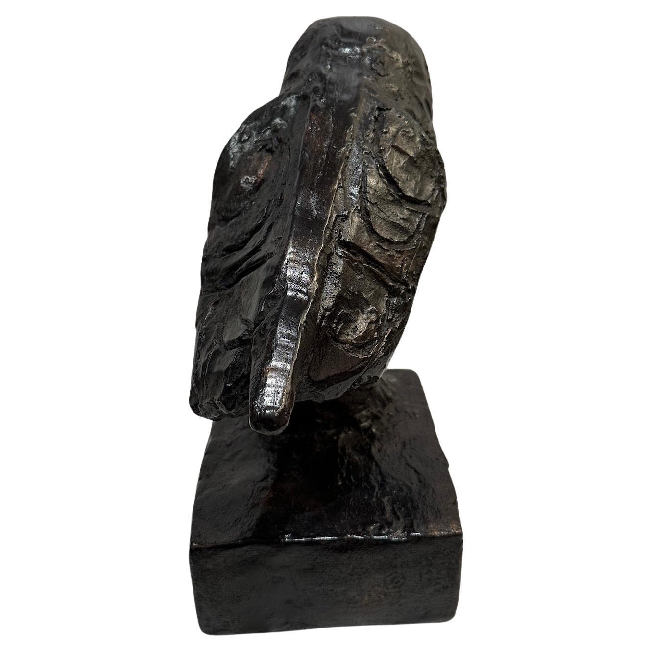Mid-20th Century Cast Resin Sculpture of An Owl For Sale