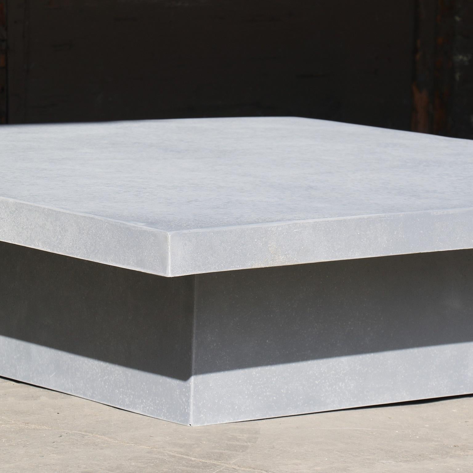 Minimalist Cast Resin 'Slab' Low Table, Keystone Finish by Zachary A. Design For Sale