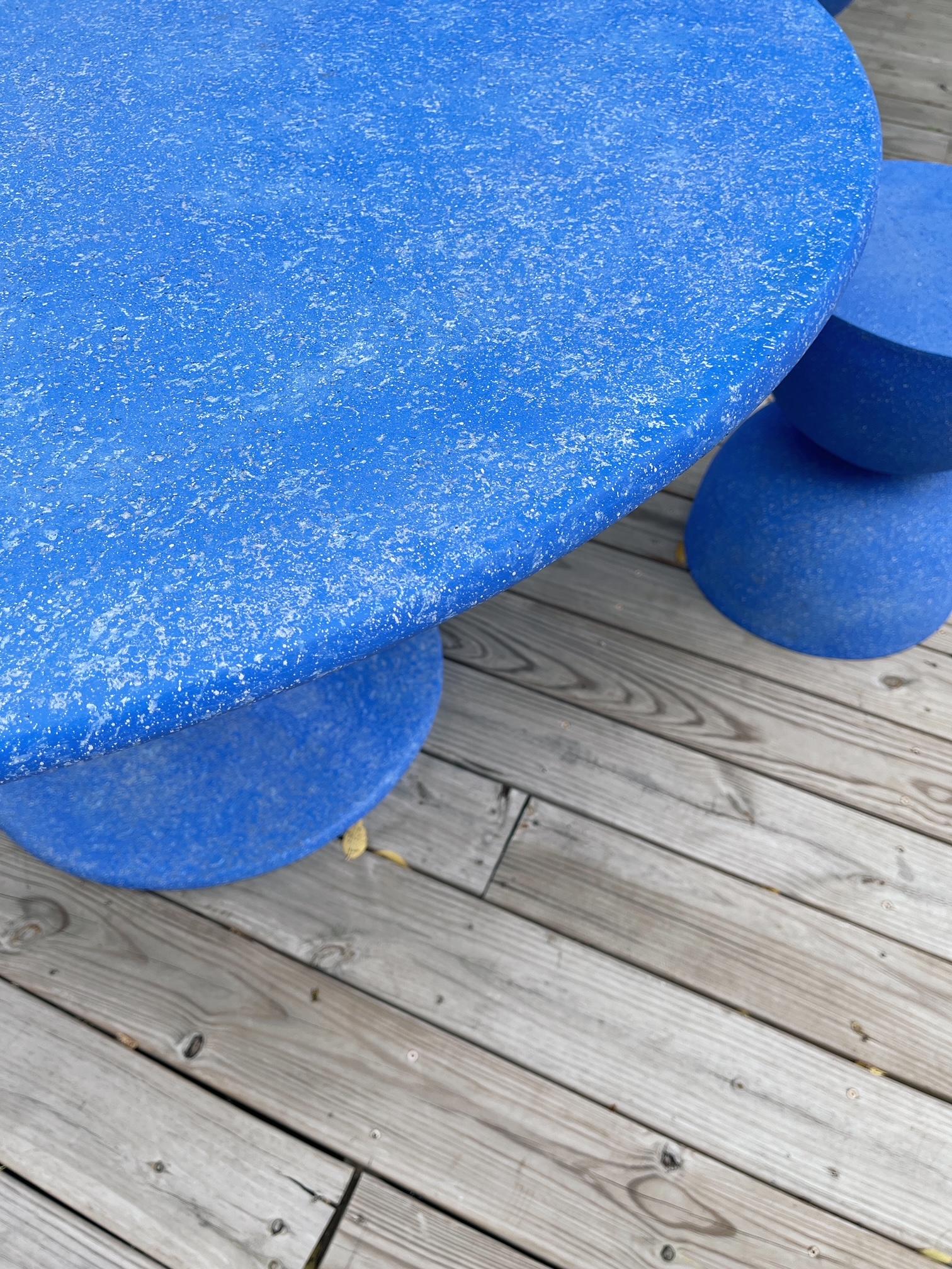 American Cast Resin 'Spindle' Dining Table, Lupine Blue Finish by Zachary A. Design For Sale