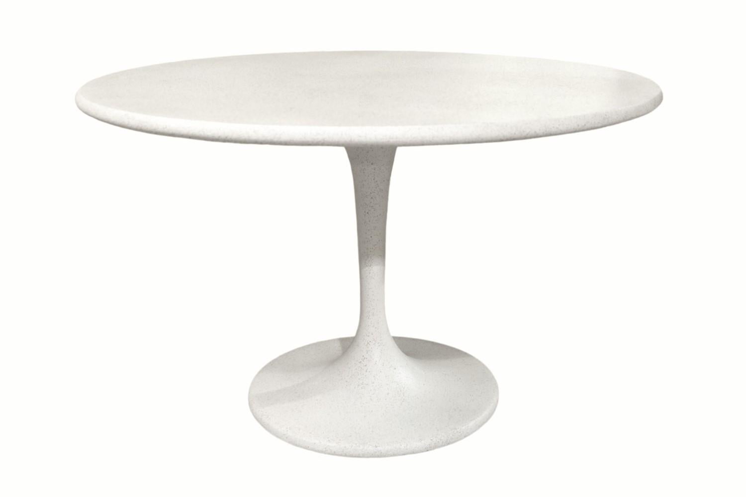 American Cast Resin 'Spindle' Dining Table, White Stone Finish by Zachary A. Design For Sale