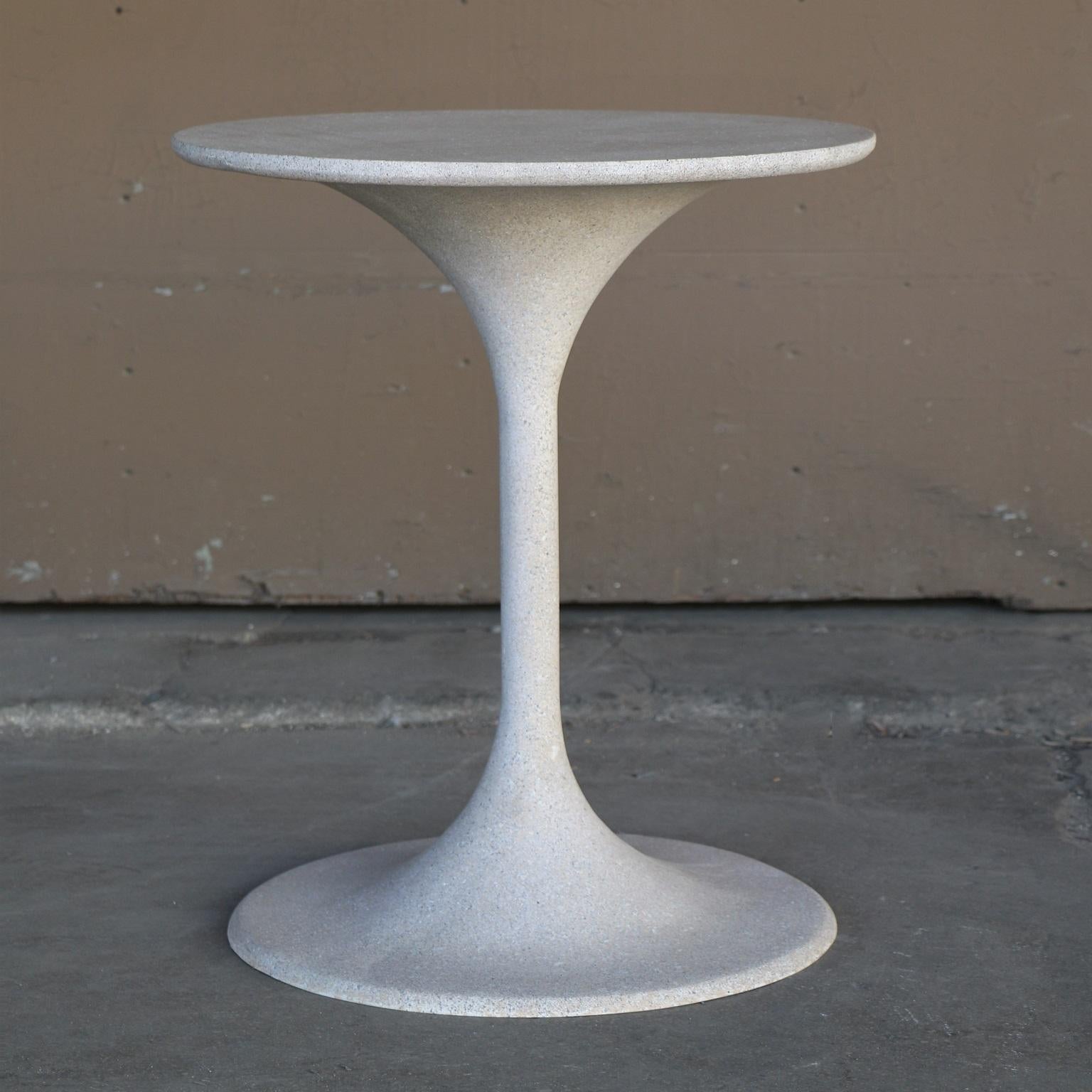 Minimalist Cast Resin 'Spindle' Side Table, Aged Stone Finish by Zachary A. Design For Sale