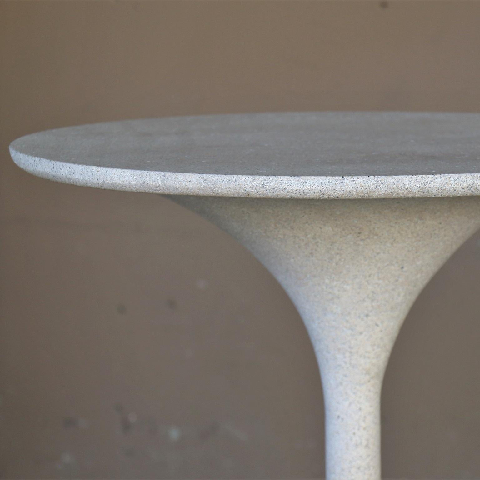 Cast Resin 'Spindle' Side Table, Aged Stone Finish by Zachary A. Design In New Condition For Sale In Chicago, IL
