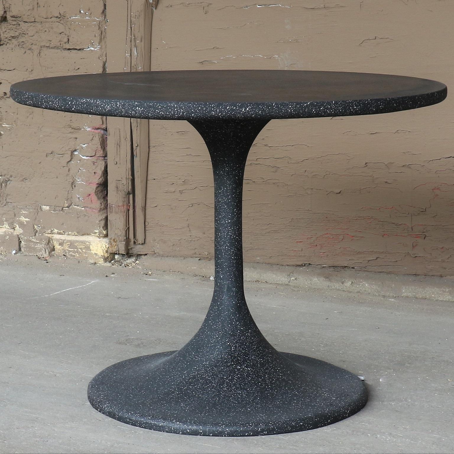 Minimalist Cast Resin 'Spindle' Side Table, Coal Stone Finish by Zachary A. Design For Sale