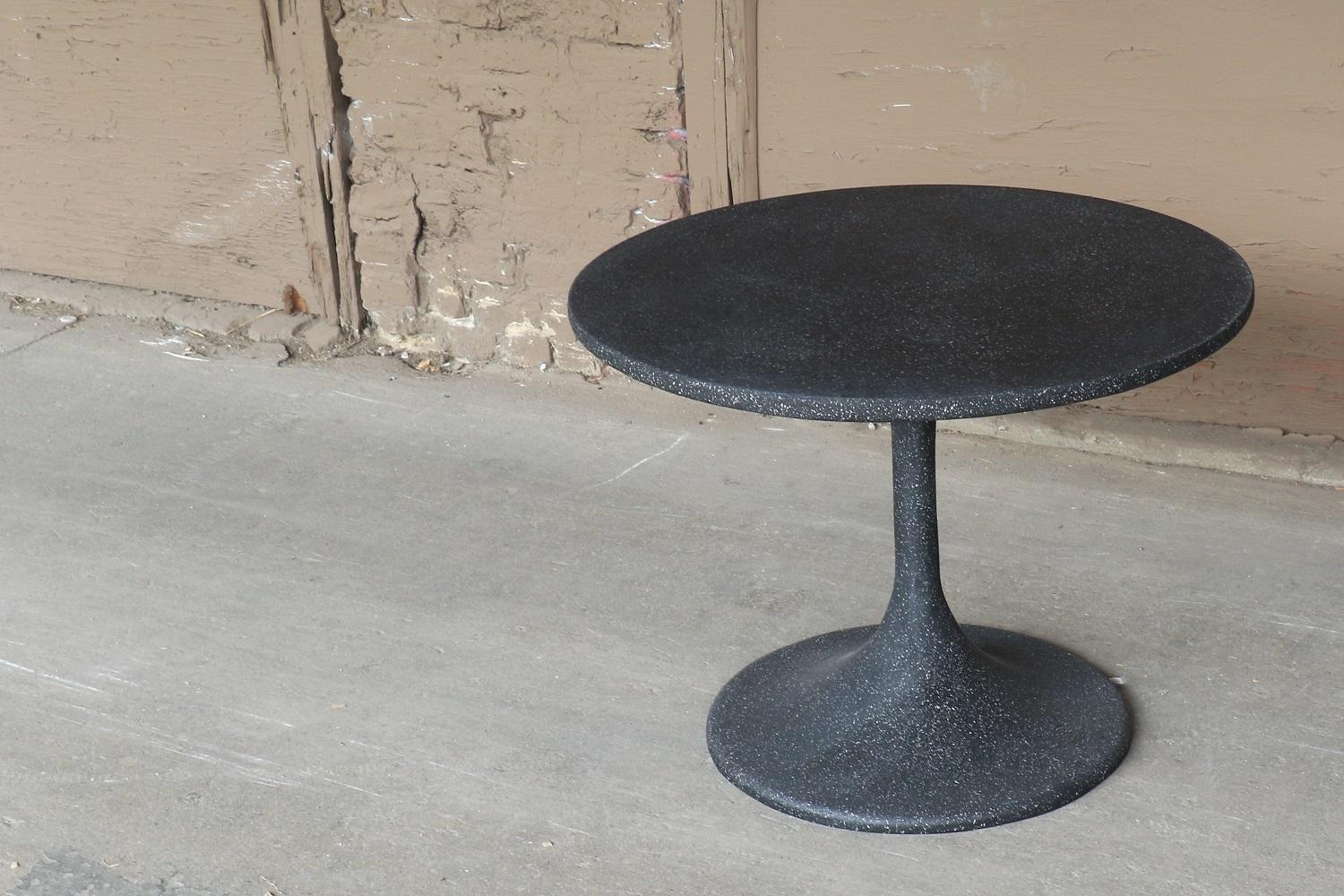 American Cast Resin 'Spindle' Side Table, Coal Stone Finish by Zachary A. Design For Sale