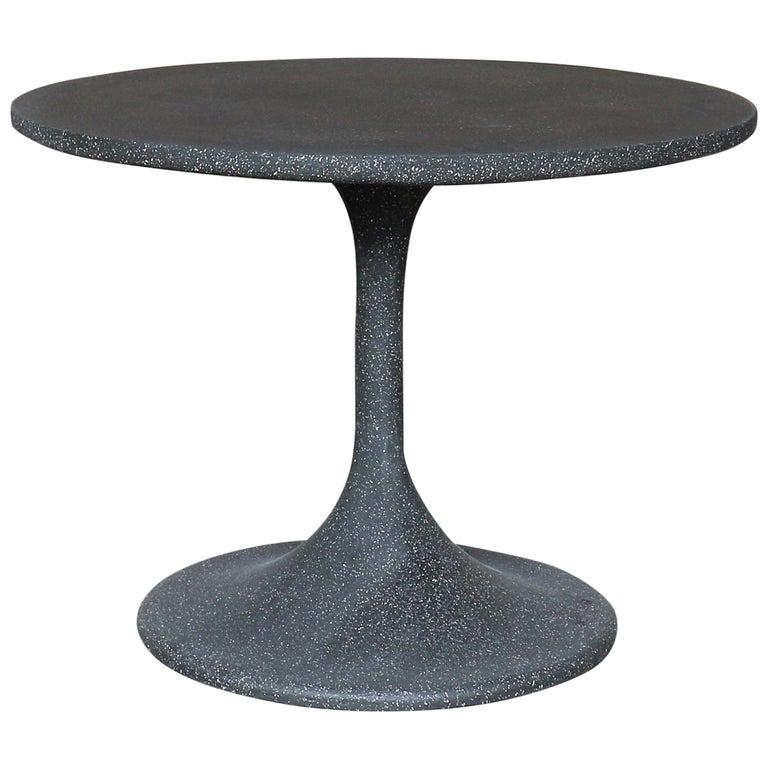 Cast Resin 'Spindle' Side Table, Coal Stone Finish by Zachary A. Design For Sale