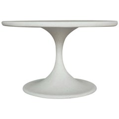 Cast Resin 'Spindle' Side Table, White Stone Finish by Zachary A. Design
