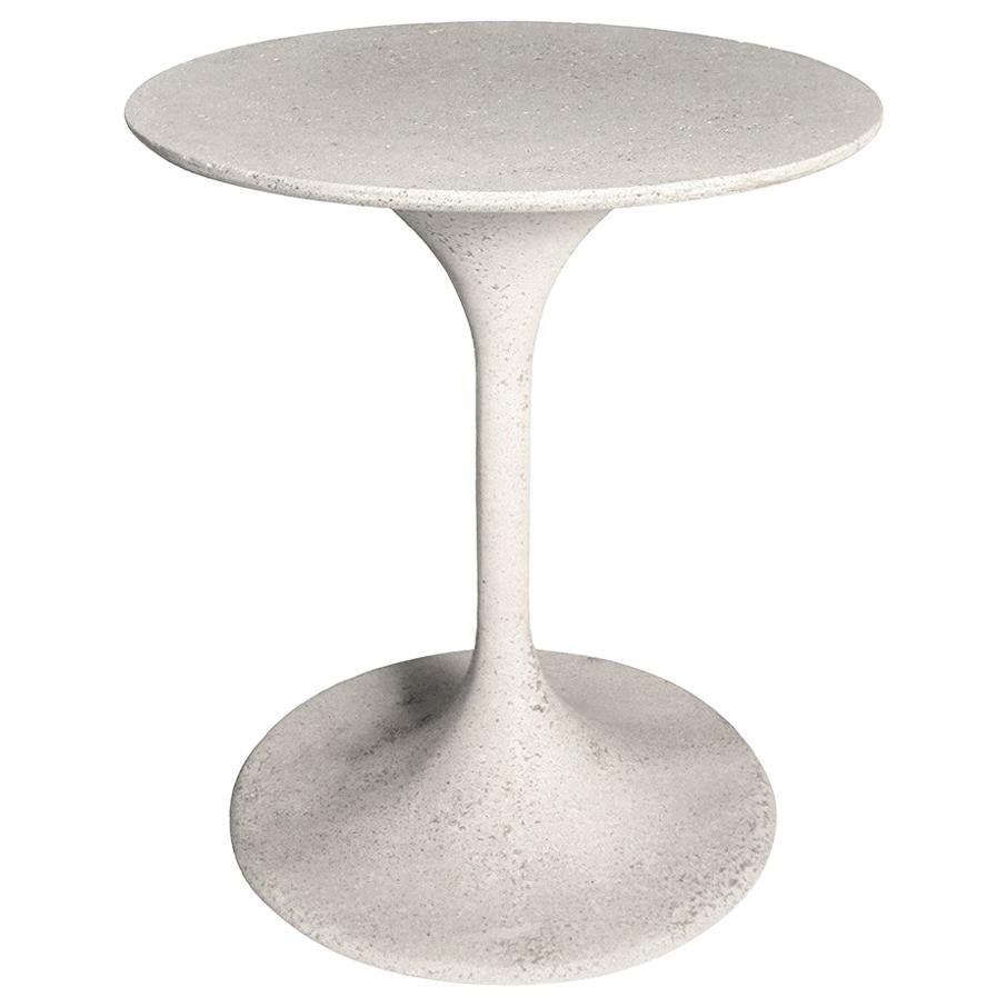 Cast Resin 'Spindle' Side Table, White Stone Finish by Zachary A