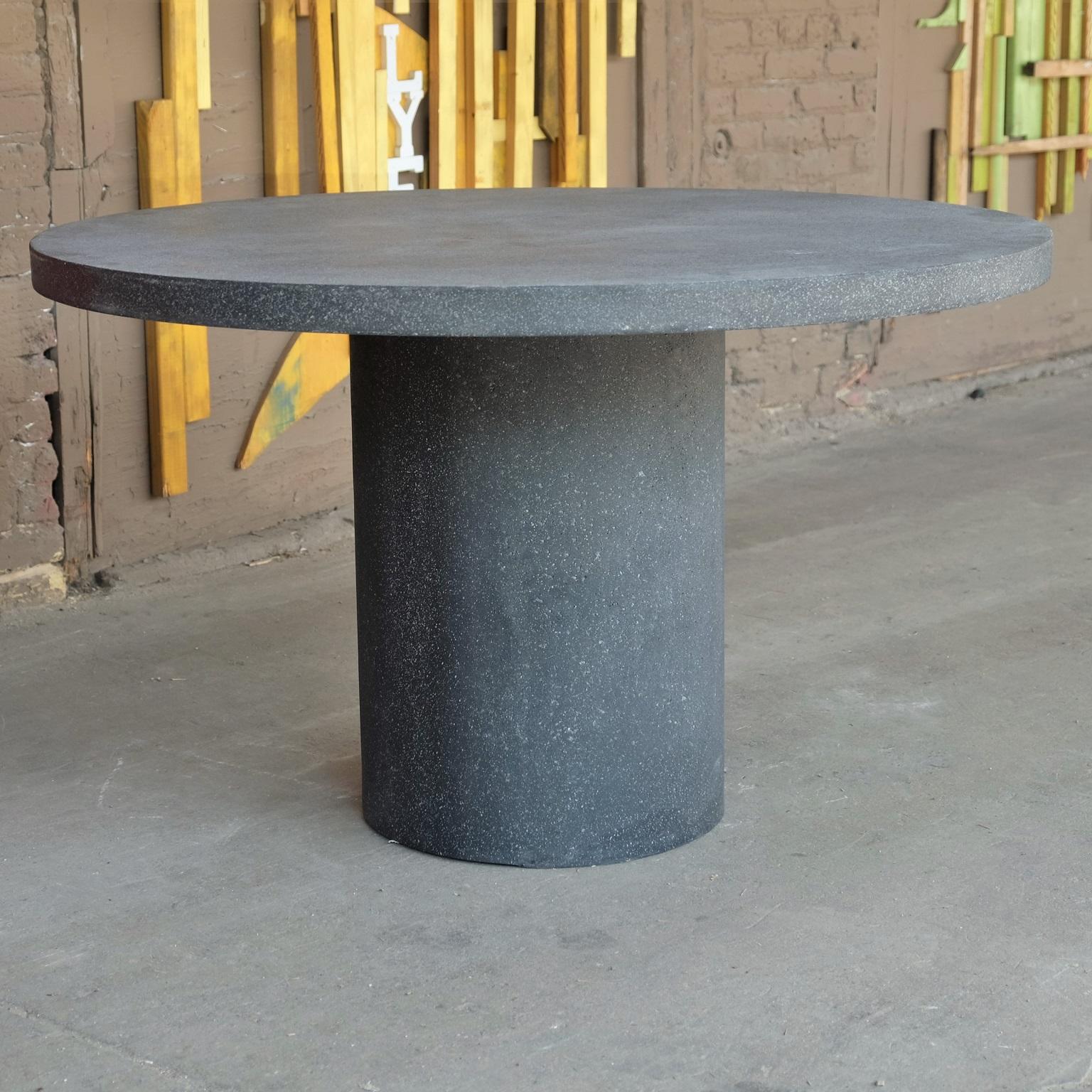 Minimalist Cast Resin 'Spring' Dining Table, Coal Stone Finish by Zachary A. Design For Sale