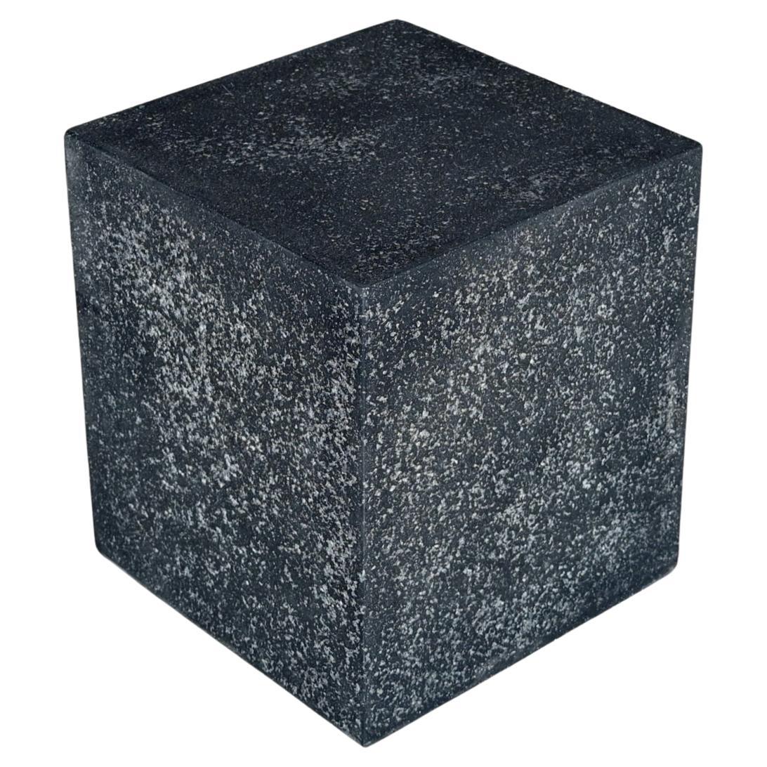 Cast Resin 'Square' Side Table, Coal Stone Finish by Zachary A. Design For Sale