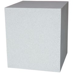 Cast Resin 'Square' Side Table, White Stone Finish by Zachary A. Design