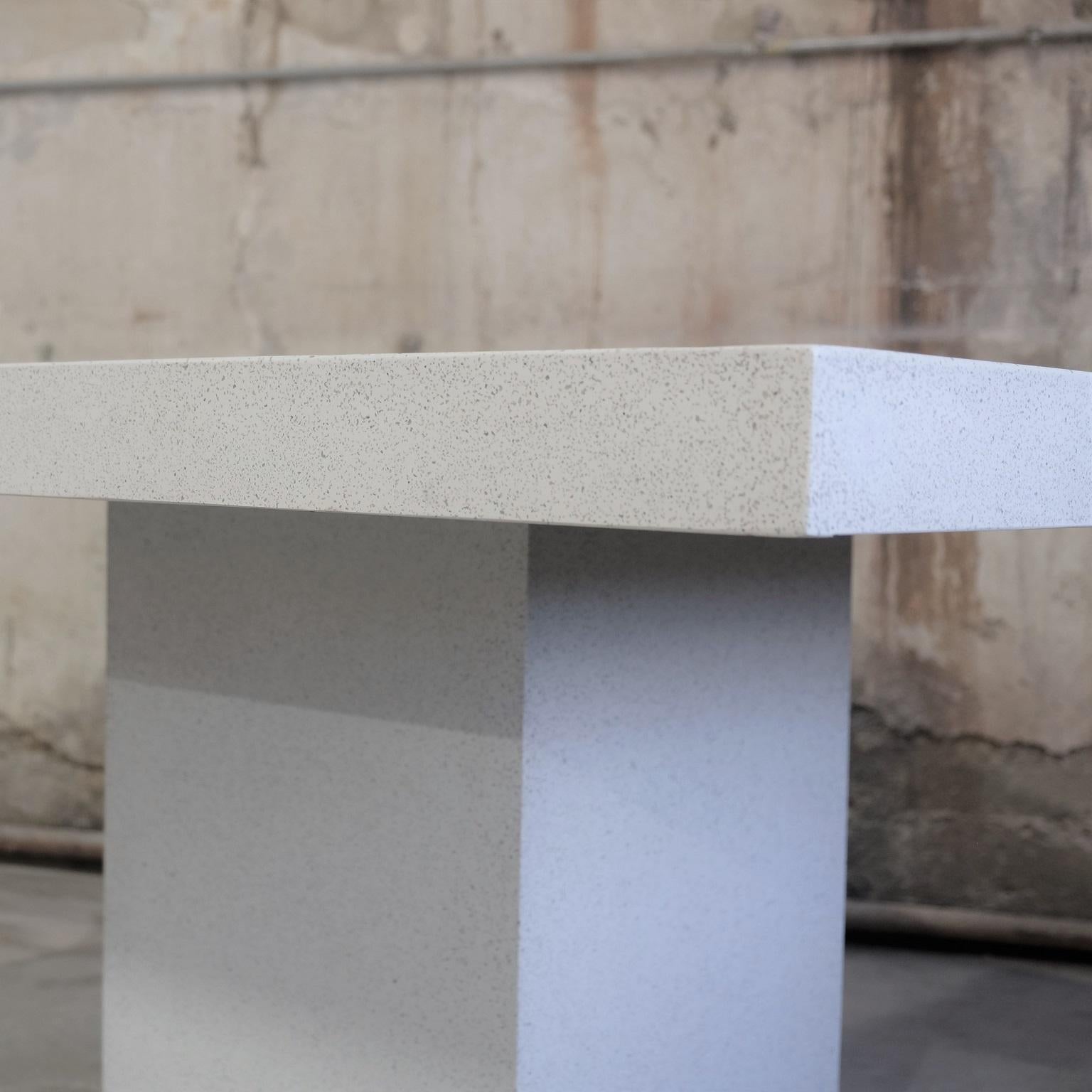 concrete square dining table