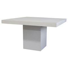 Cast Resin 'Square Slab' Dining Table, White Stone Finish by Zachary A. Design