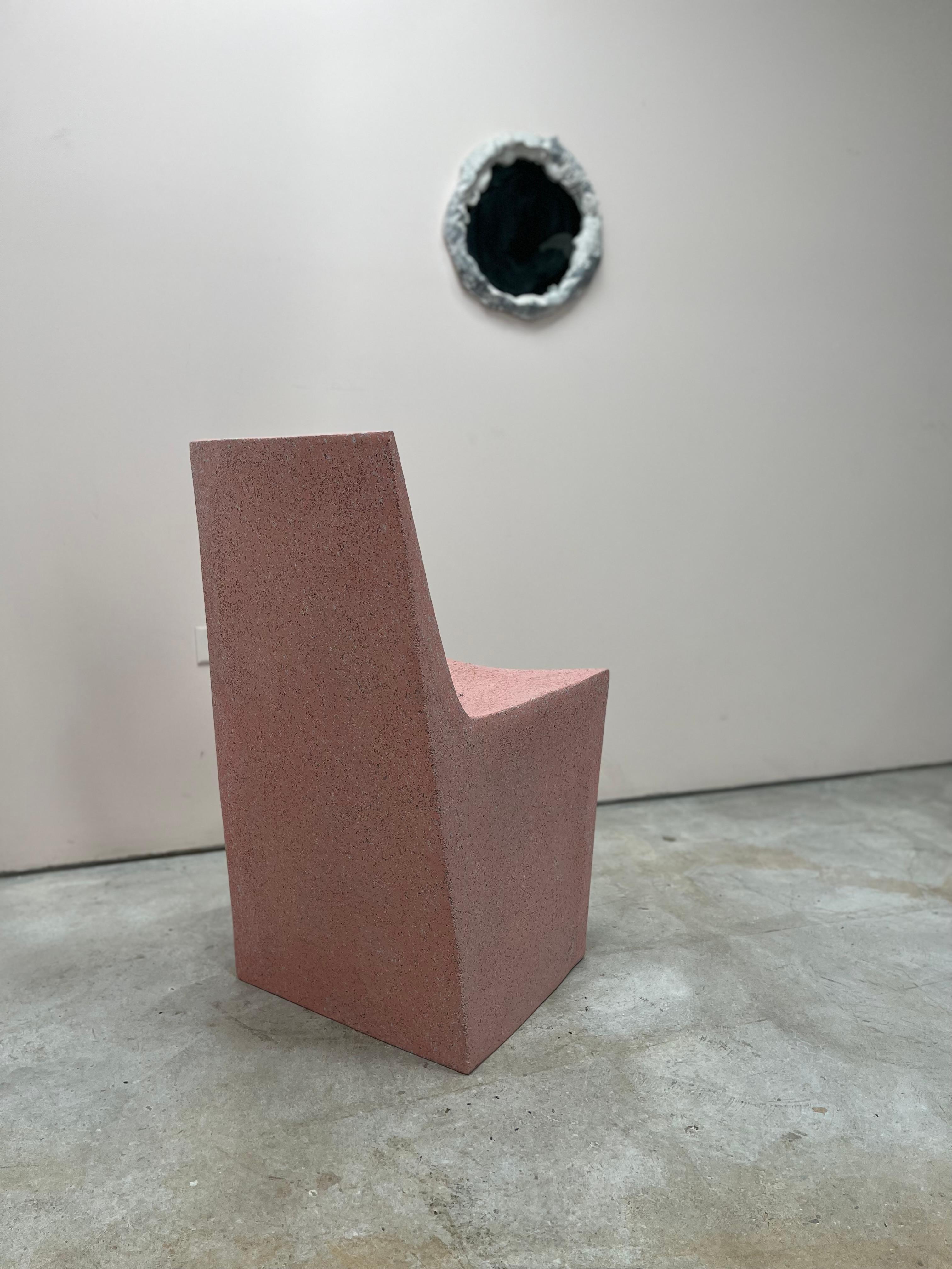 Minimalist Cast Resin 'Stone' Dining Chair, Snapdragon Pink Finish by Zachary A. Design For Sale