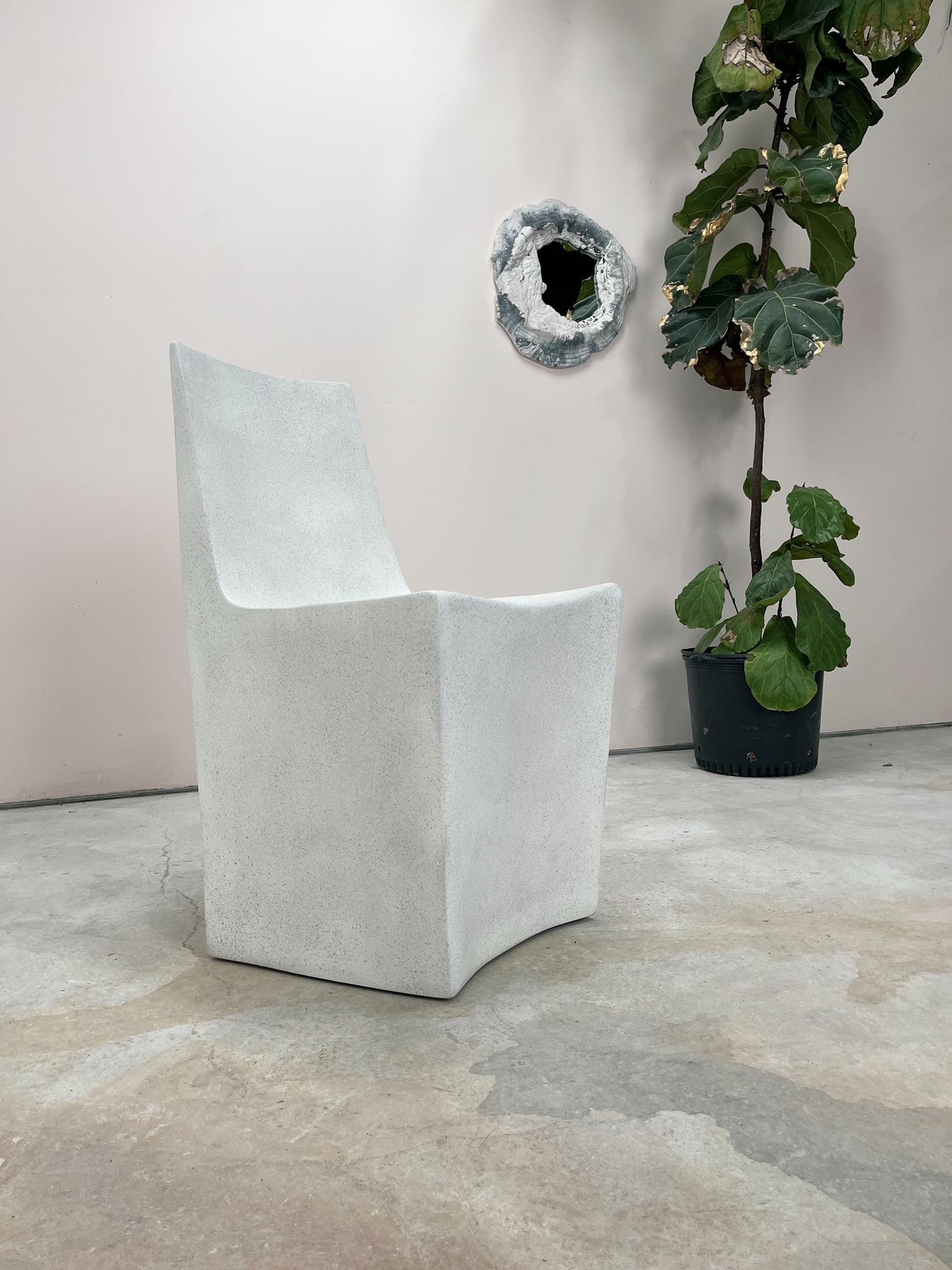 Cast Resin 'Stone' Dining Chair, White Stone Finish by Zachary A. Design For Sale 1