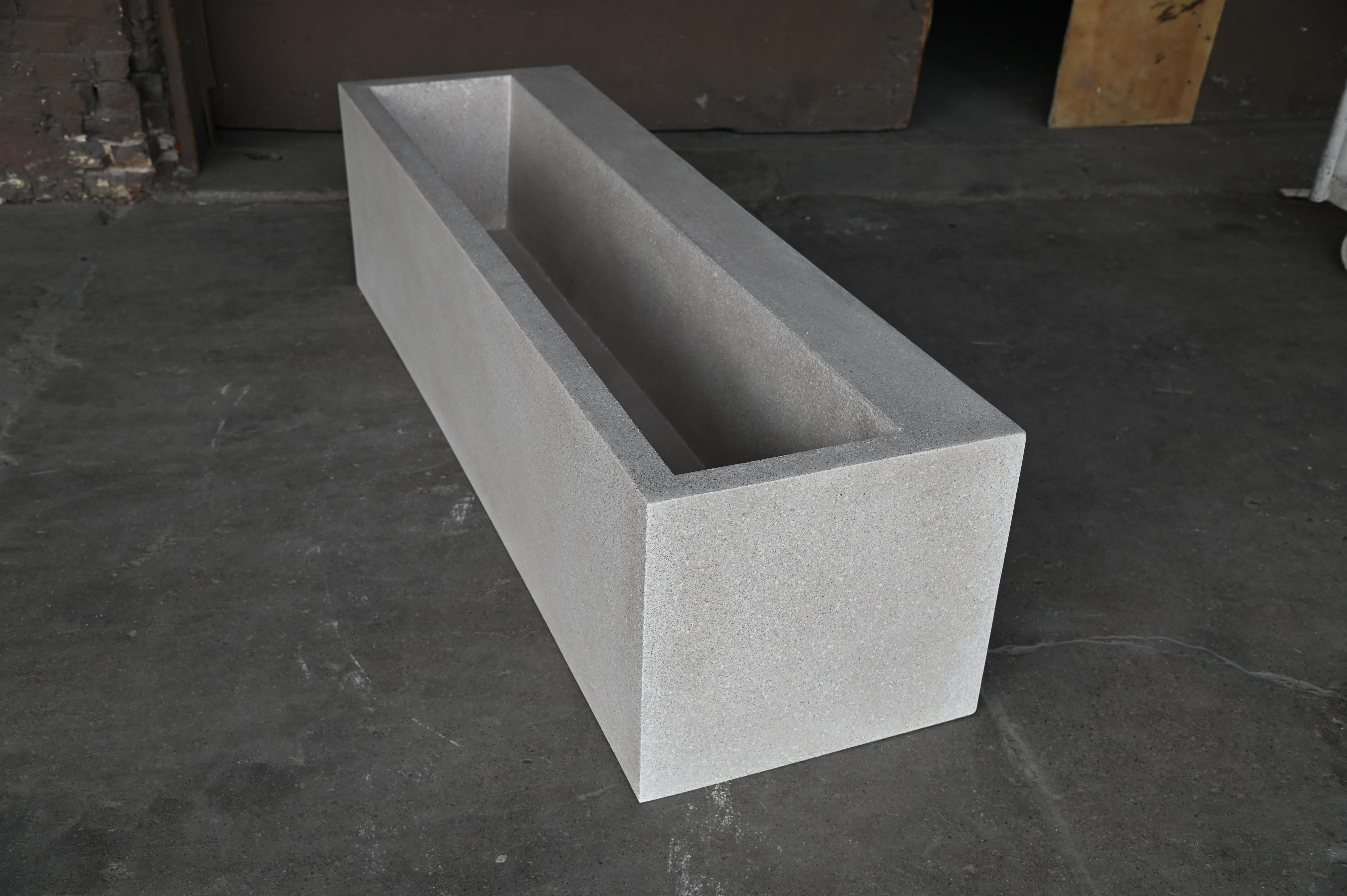 Minimalist Cast Resin 'Terrace' Planter, Aged Stone Finish by Zachary A. Design For Sale