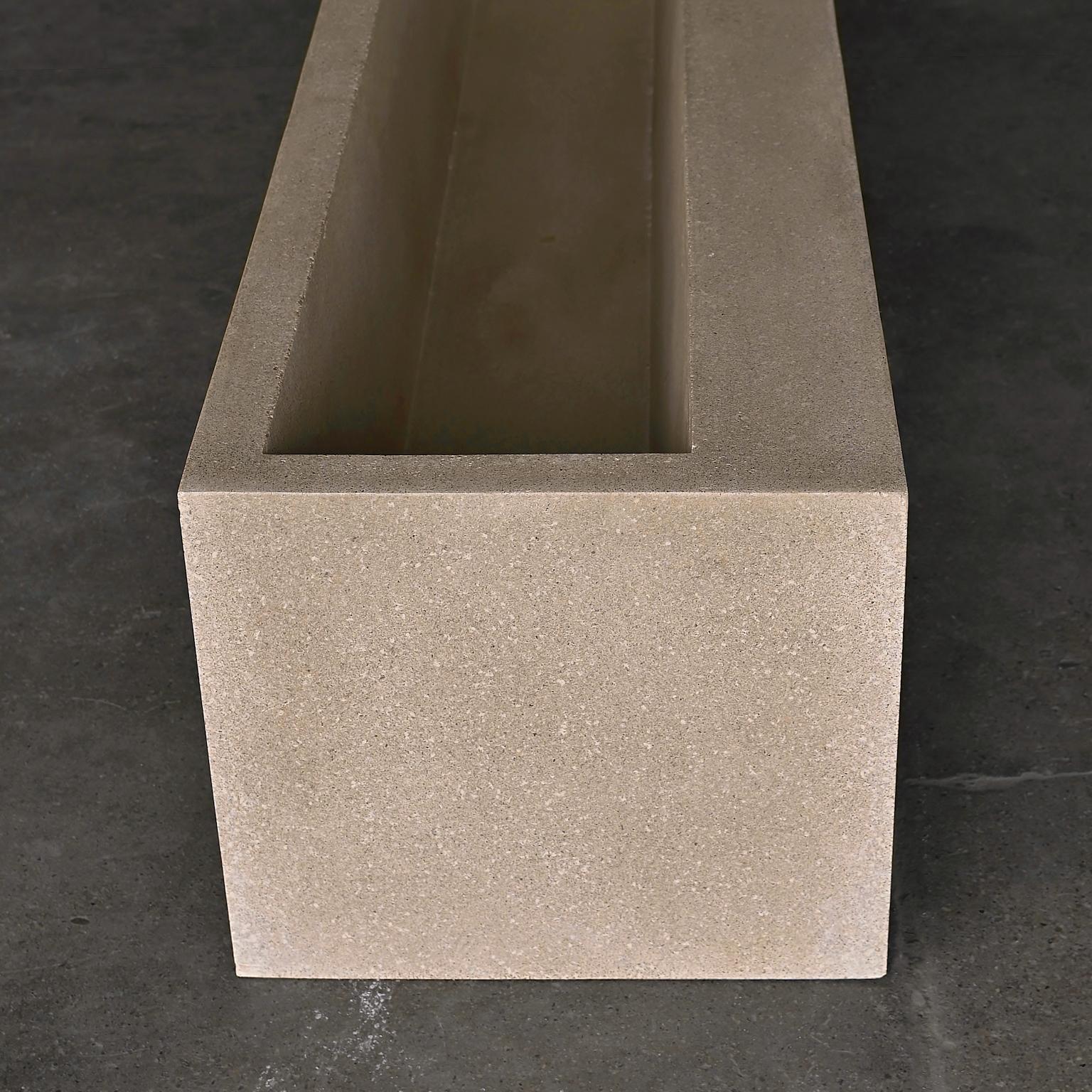 American Cast Resin 'Terrace' Planter, Aged Stone Finish by Zachary A. Design For Sale