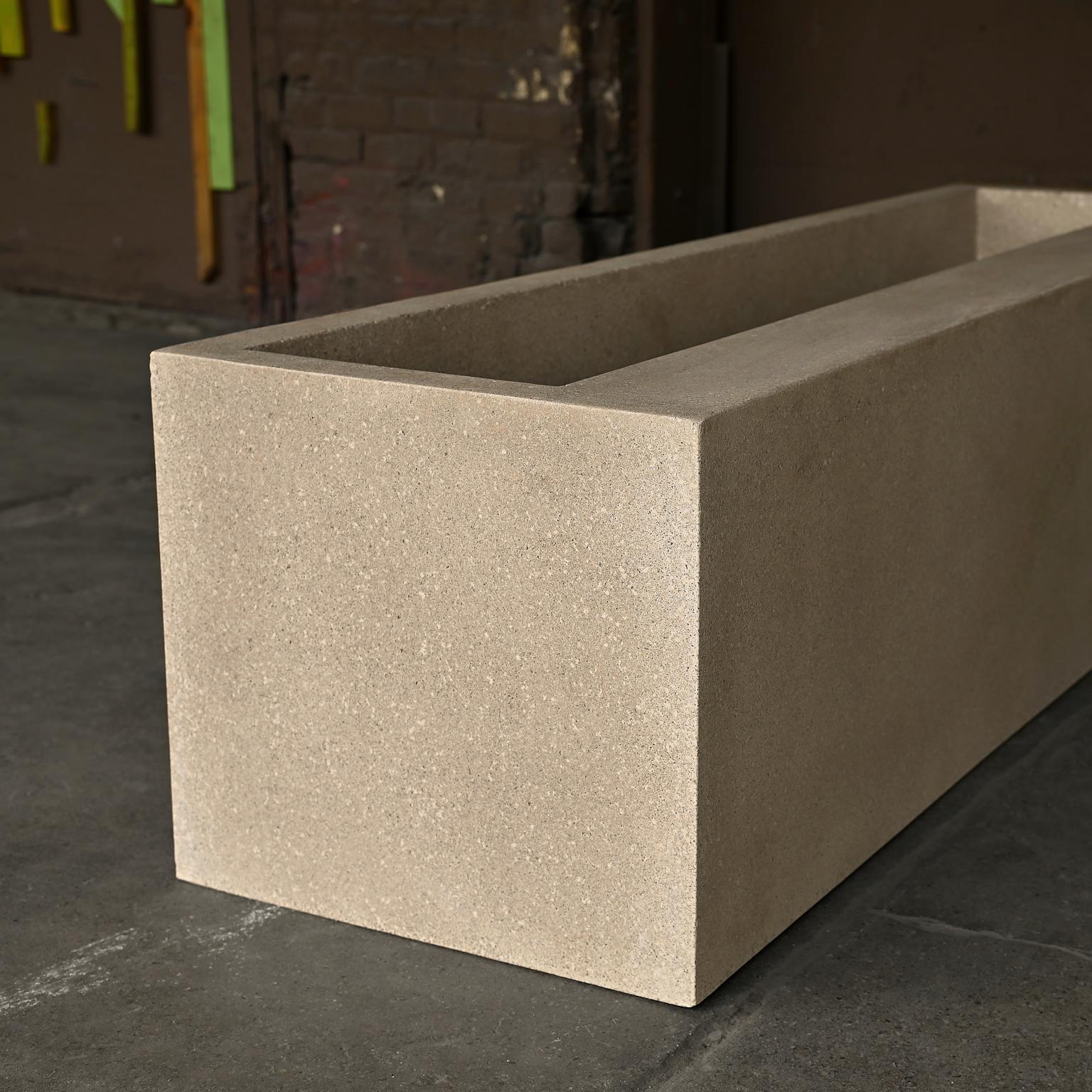 Cast Resin 'Terrace' Planter, Aged Stone Finish by Zachary A. Design In New Condition For Sale In Chicago, IL