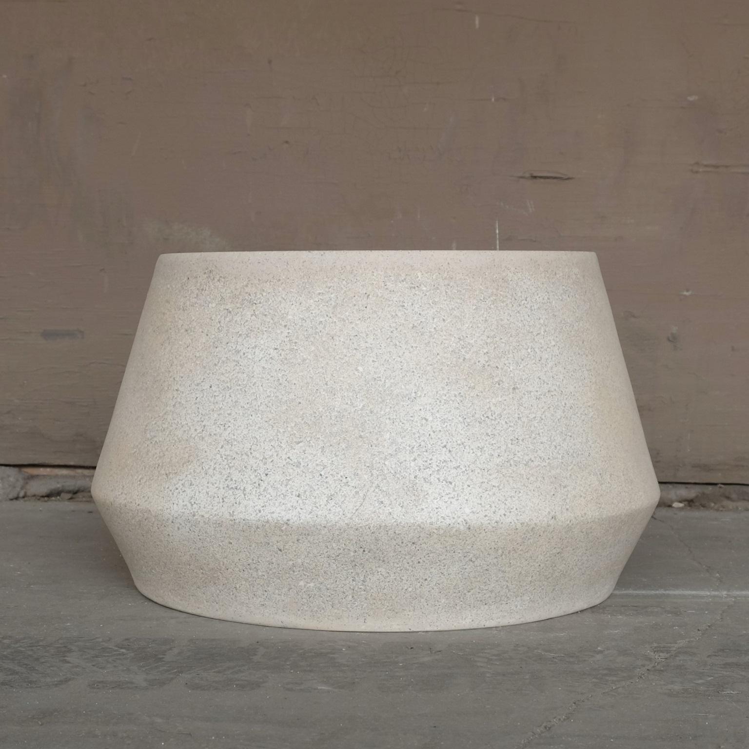 Minimalist Cast Resin 'Tom' Low Table, Aged Stone Finish by Zachary A. Design For Sale
