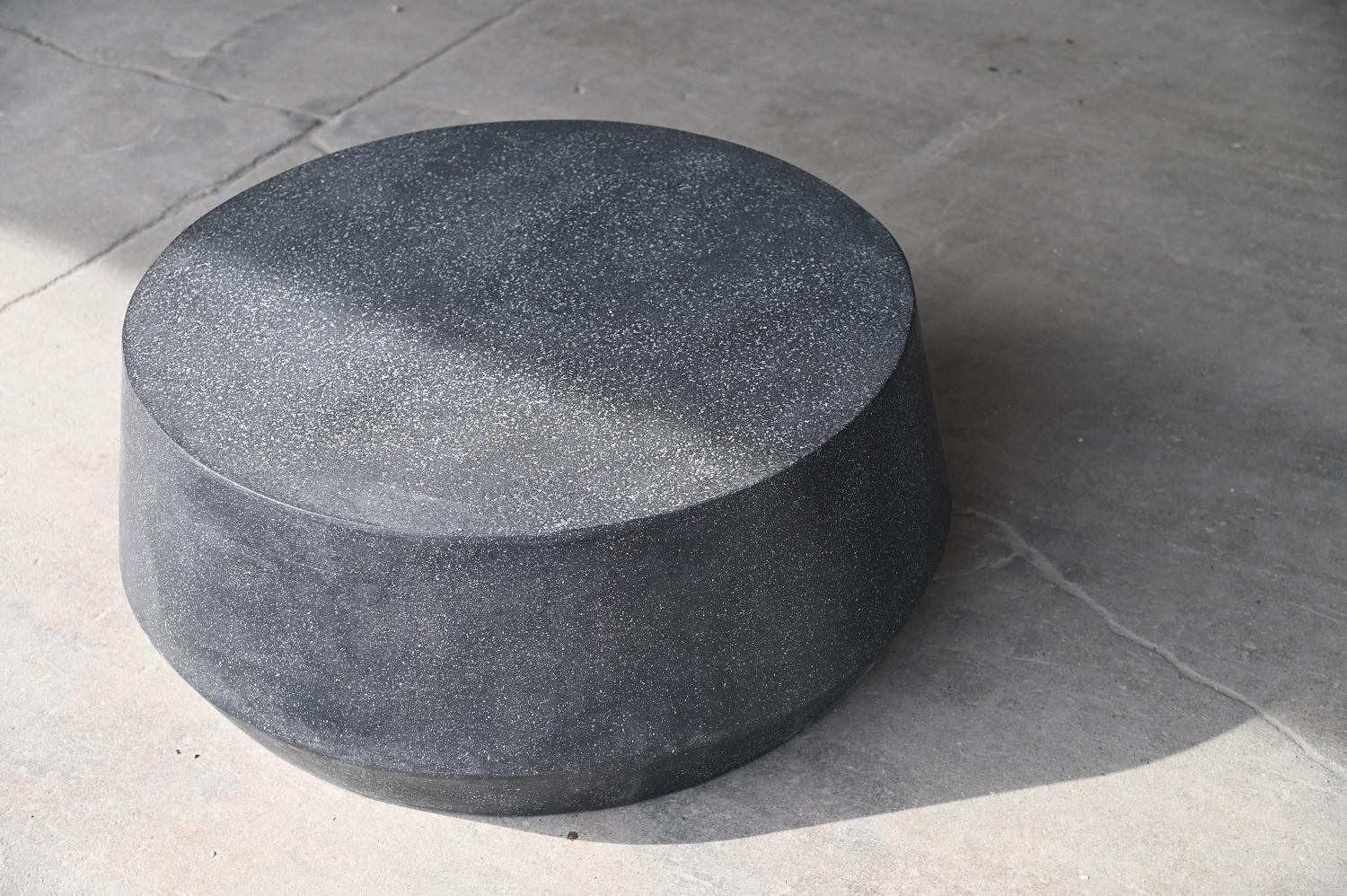 Minimalist Cast Resin 'Tom' Low Table, Coal Stone Finish by Zachary A. Design For Sale
