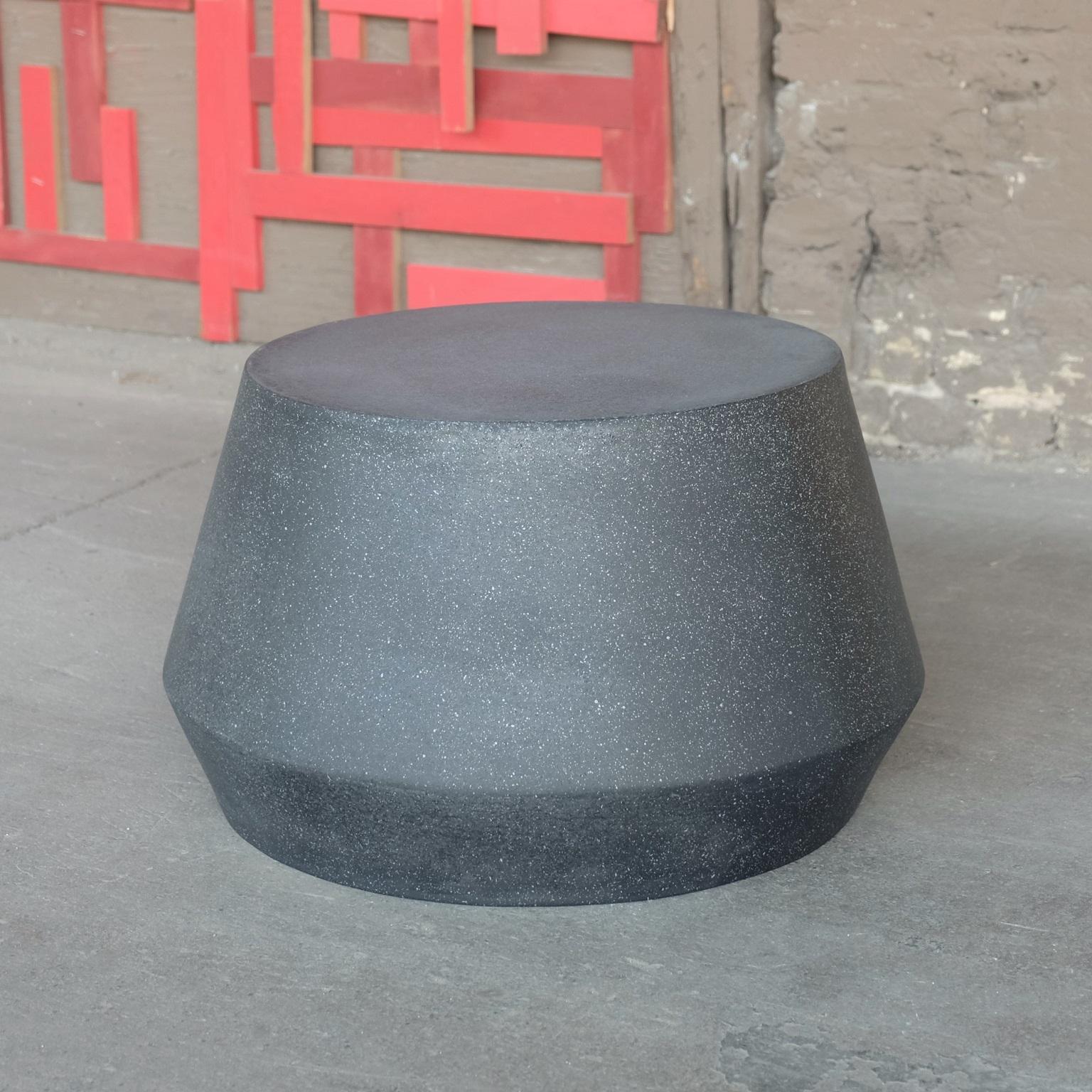 Cast Resin 'Tom' Low Table, Coal Stone Finish by Zachary A. Design In New Condition For Sale In Chicago, IL