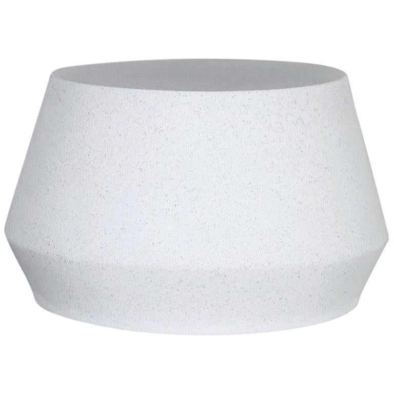 Cast Resin 'Tom' Low Table, White Stone Finish by Zachary A. Design