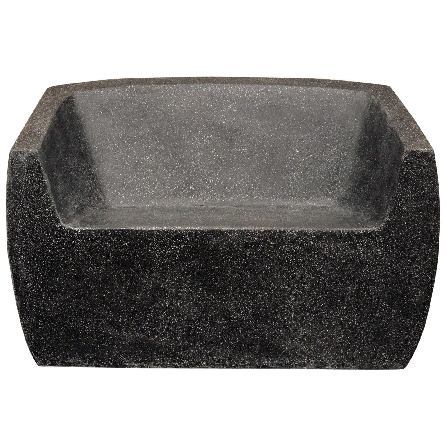 Cast Resin 'Van Dyke' Loveseat, Coal Stone Finish by Zachary A. Design