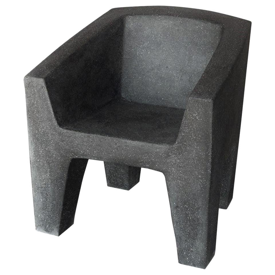 Cast Resin 'Van Eyke' Club Chair, Coal Stone Finish by Zachary A. Design For Sale
