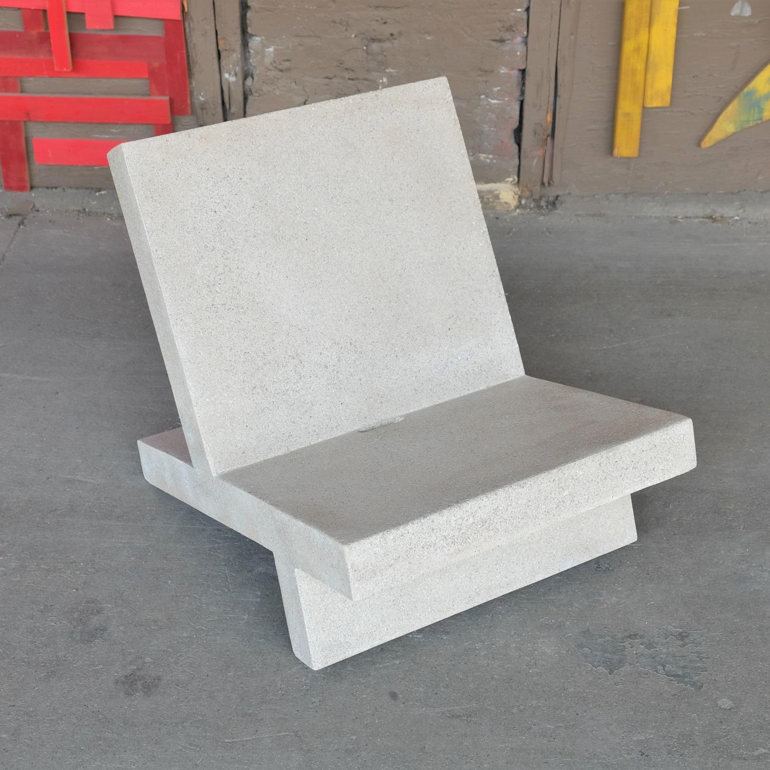 American Cast Resin 'Wavebreaker' Lounge Chair, Aged Stone Finish by Zachary A. Design For Sale