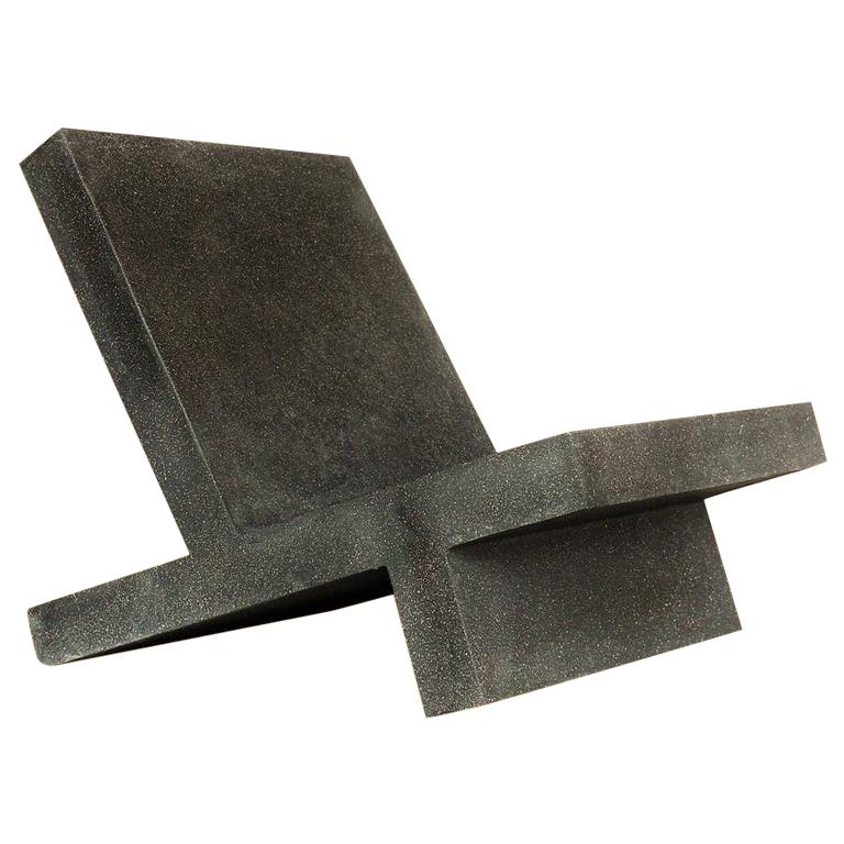 Cast Resin 'Wavebreaker' Lounge Chair, Coal Stone Finish by Zachary A. Design