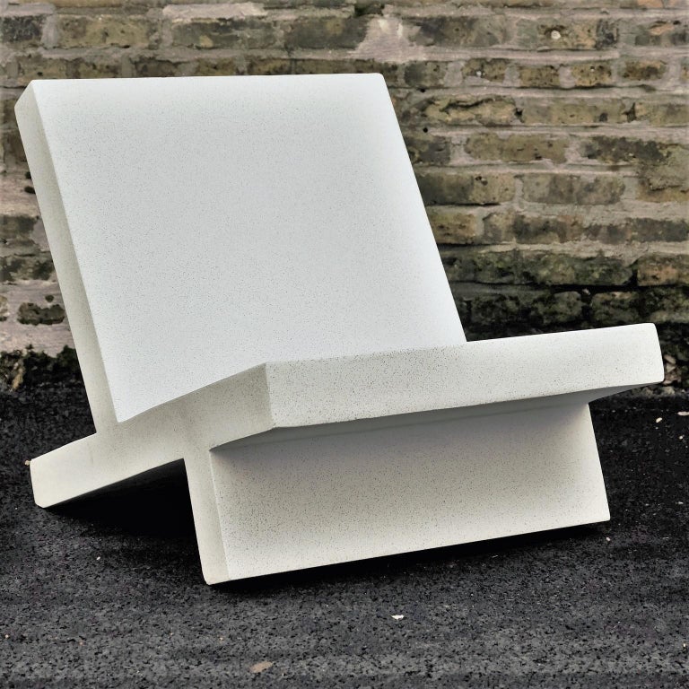 Cast Resin 'Wavebreaker' Lounge Chair, White Stone Finish by Zachary A