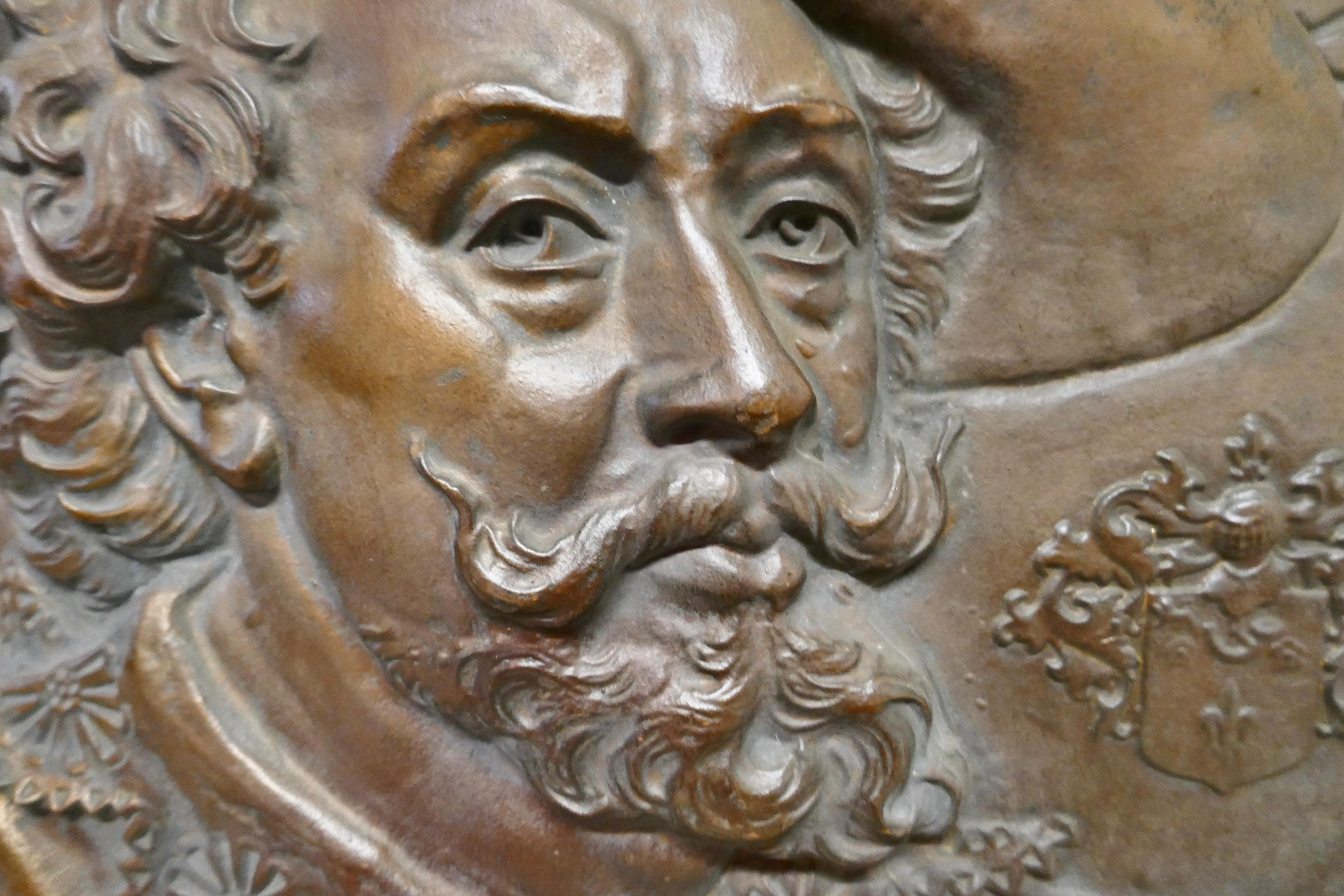 20th Century Cast Roundel Portrait Plaque of Peter Paul Rubens, 1577-1640