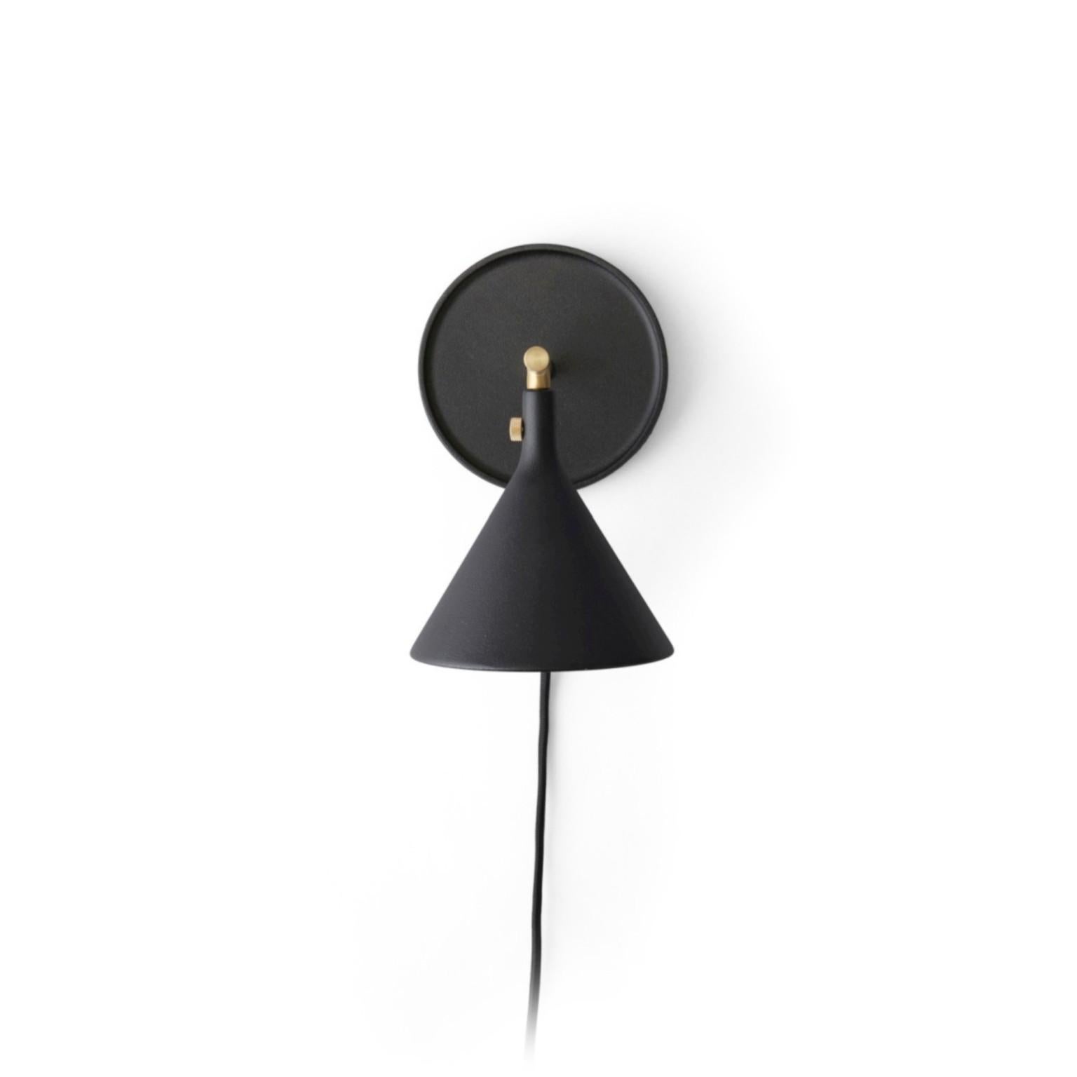 Chinese Cast Sconce Wall Lamp, Black by Thomas Chung & Jordan Murphy For Sale