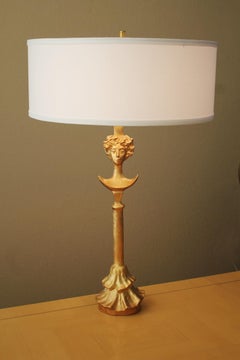 Alberto Giacometti, Tete De Femme Lady Gilt Bronze Table Lamp Rockefeller 1978