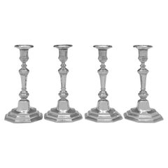 Set di 4 candelabri vittoriani in argento Britannia standard realizzati nel 1893